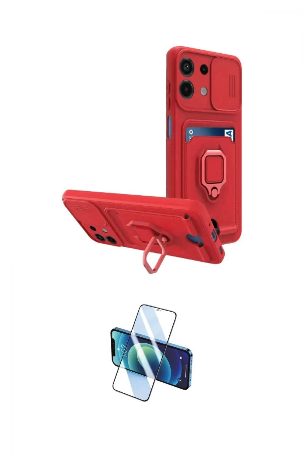 ieg™ Redmi Note 13 4G Kılıf Vadi Form Prime - Siyah 3D Antistatik Cam Ekran Koruyucu