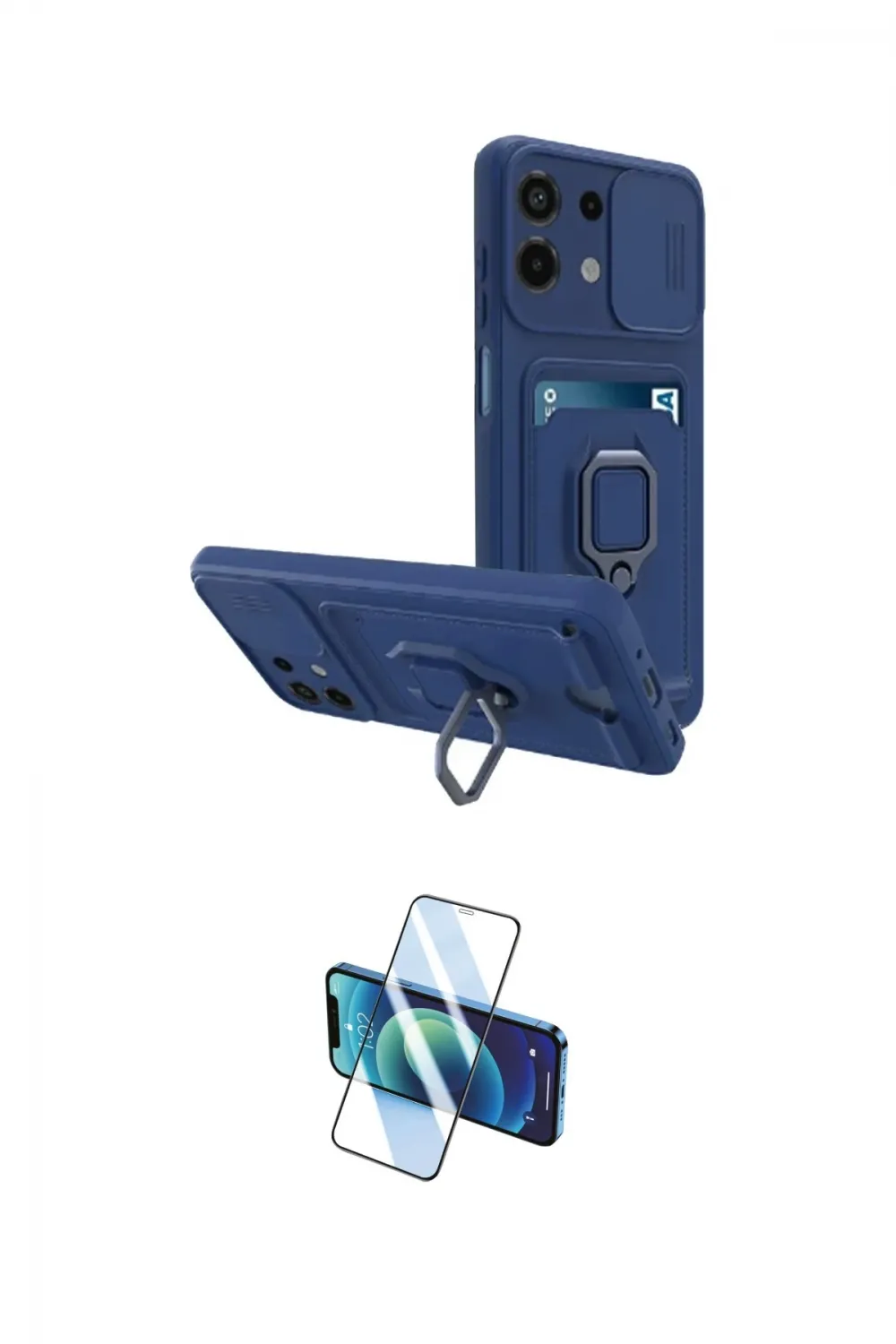 ieg™ Redmi Note 13 4G Kılıf Vadi Form Prime - Siyah 3D Antistatik Cam Ekran Koruyucu