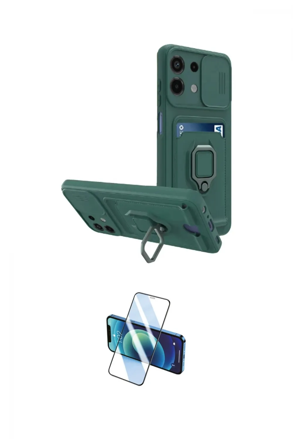 ieg™ Redmi Note 13 4G Kılıf Vadi Form Prime - Siyah 3D Antistatik Cam Ekran Koruyucu