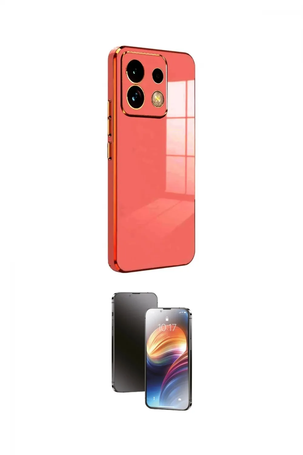 ieg™ Redmi Note 13 4G Kılıf Yankı Serisi - Siyah 3D Antistatik Mat Seramik Nano Ekran Koruyucu