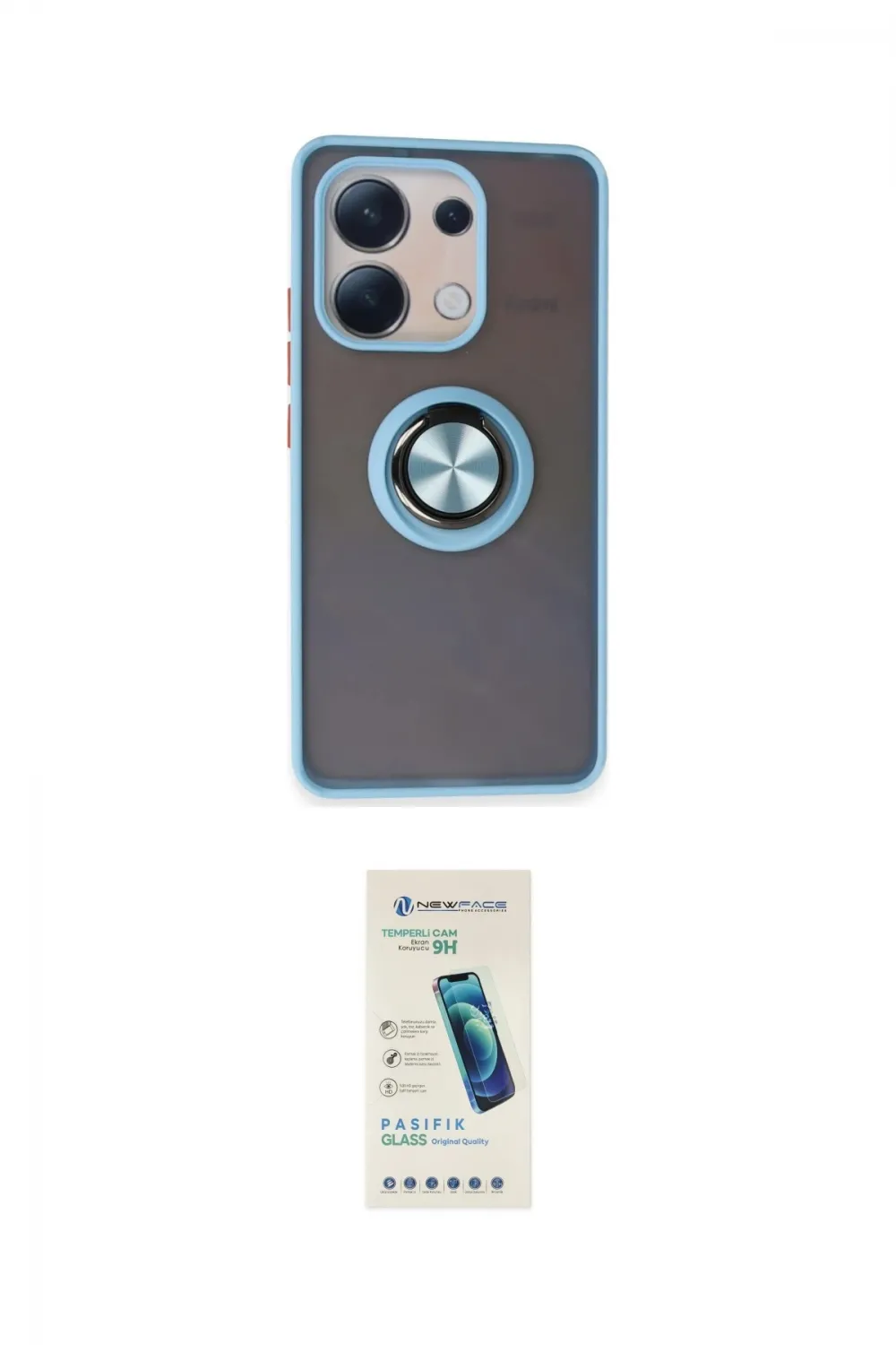ieg™ Redmi Note 13 4G Kılıf Yörünge Çizgi - Şeffaf Pasifik Cam Ekran Koruyucu