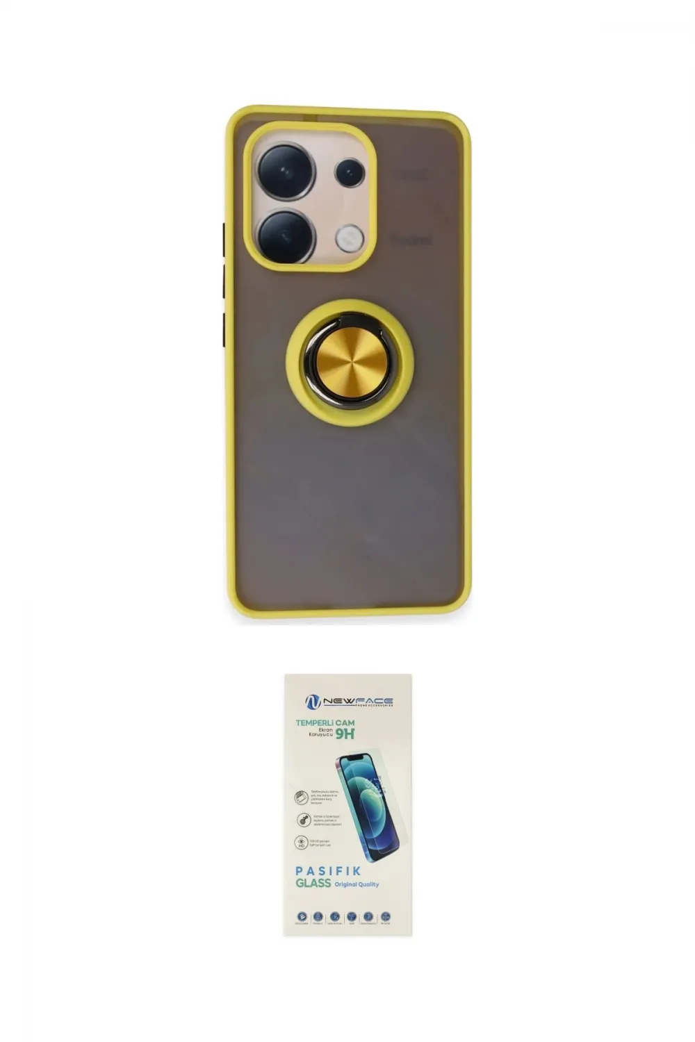 ieg™ Redmi Note 13 4G Kılıf Yörünge Çizgi - Şeffaf Pasifik Cam Ekran Koruyucu