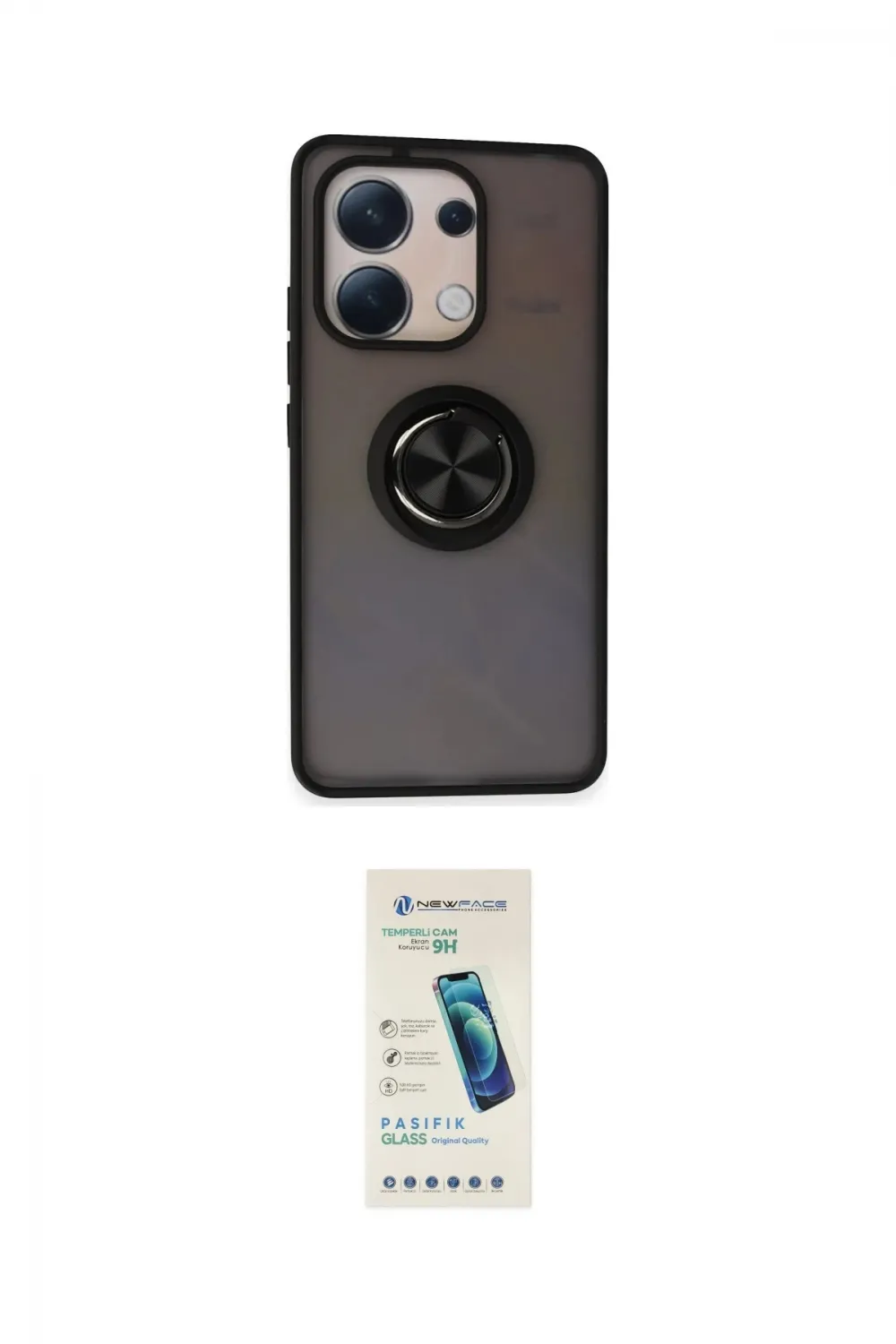 ieg™ Redmi Note 13 4G Kılıf Yörünge Çizgi - Şeffaf Pasifik Cam Ekran Koruyucu