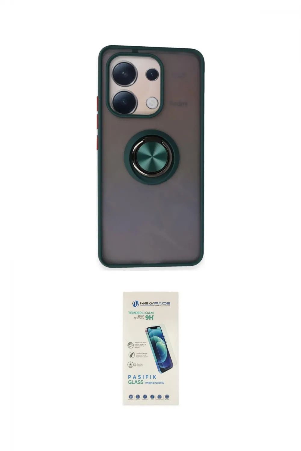 ieg™ Redmi Note 13 4G Kılıf Yörünge Çizgi - Şeffaf Pasifik Cam Ekran Koruyucu