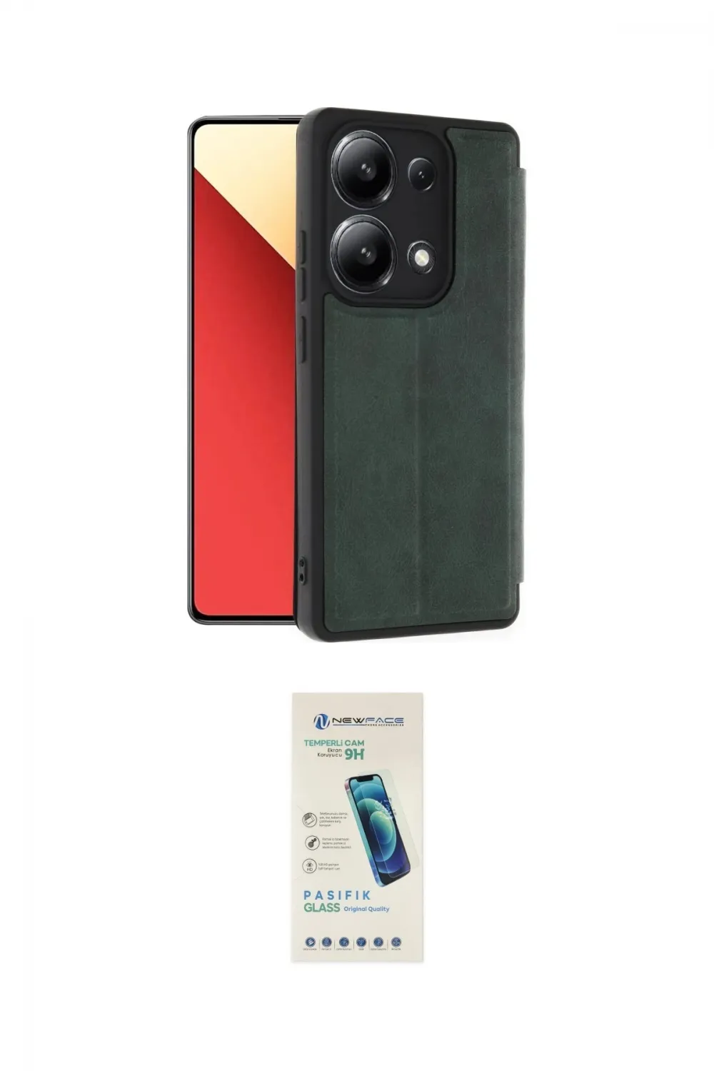 ieg™ Redmi Note 13 4G Kılıf Zirve Yansıma Serisi - Şeffaf Pasifik Cam Ekran Koruyucu