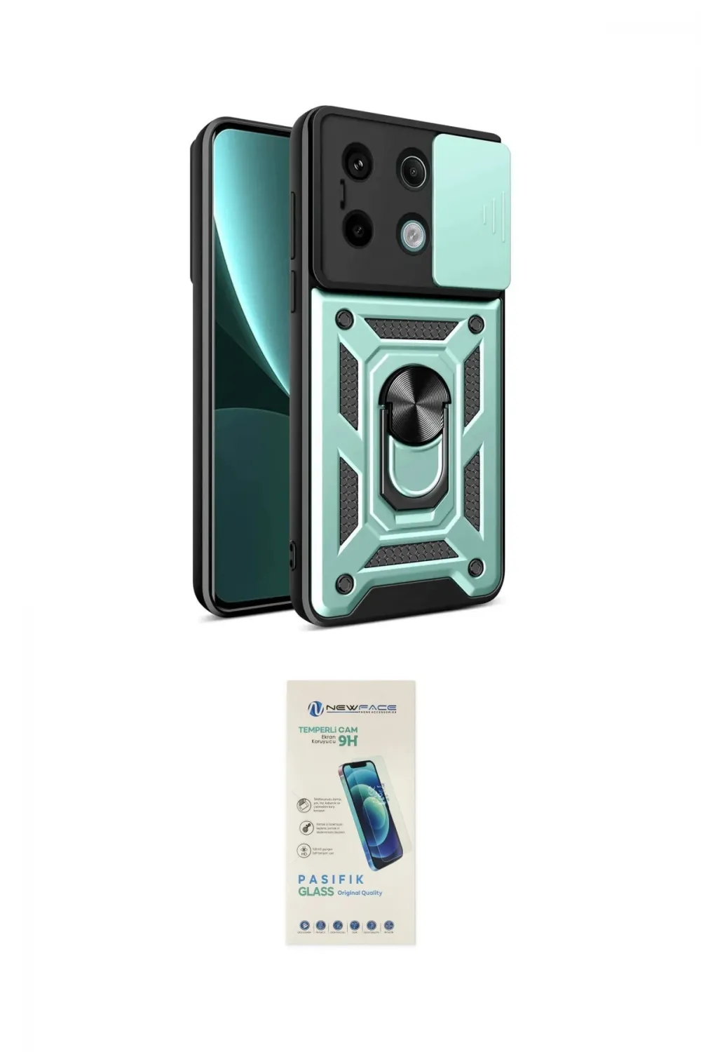 ieg™ Redmi Note 13 Pro 4G Kılıf Ahenk Klasik - Şeffaf Pasifik Cam Ekran Koruyucu