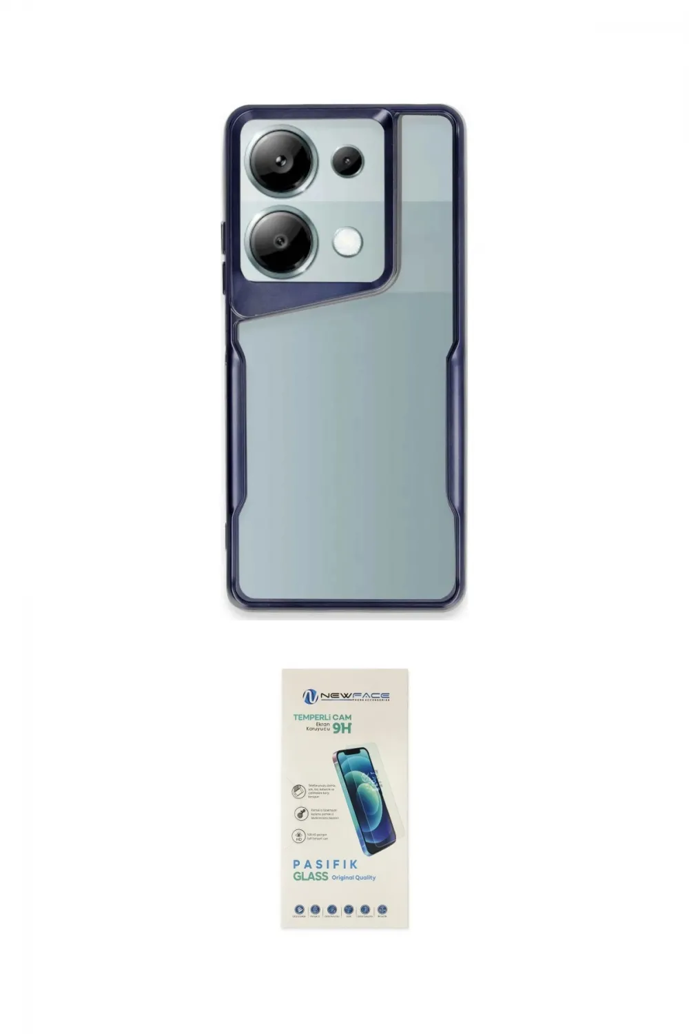 ieg™ Redmi Note 13 Pro 4G Kılıf Akış Çizgi Koleksiyonu - Şeffaf Pasifik Cam Ekran Koruyucu