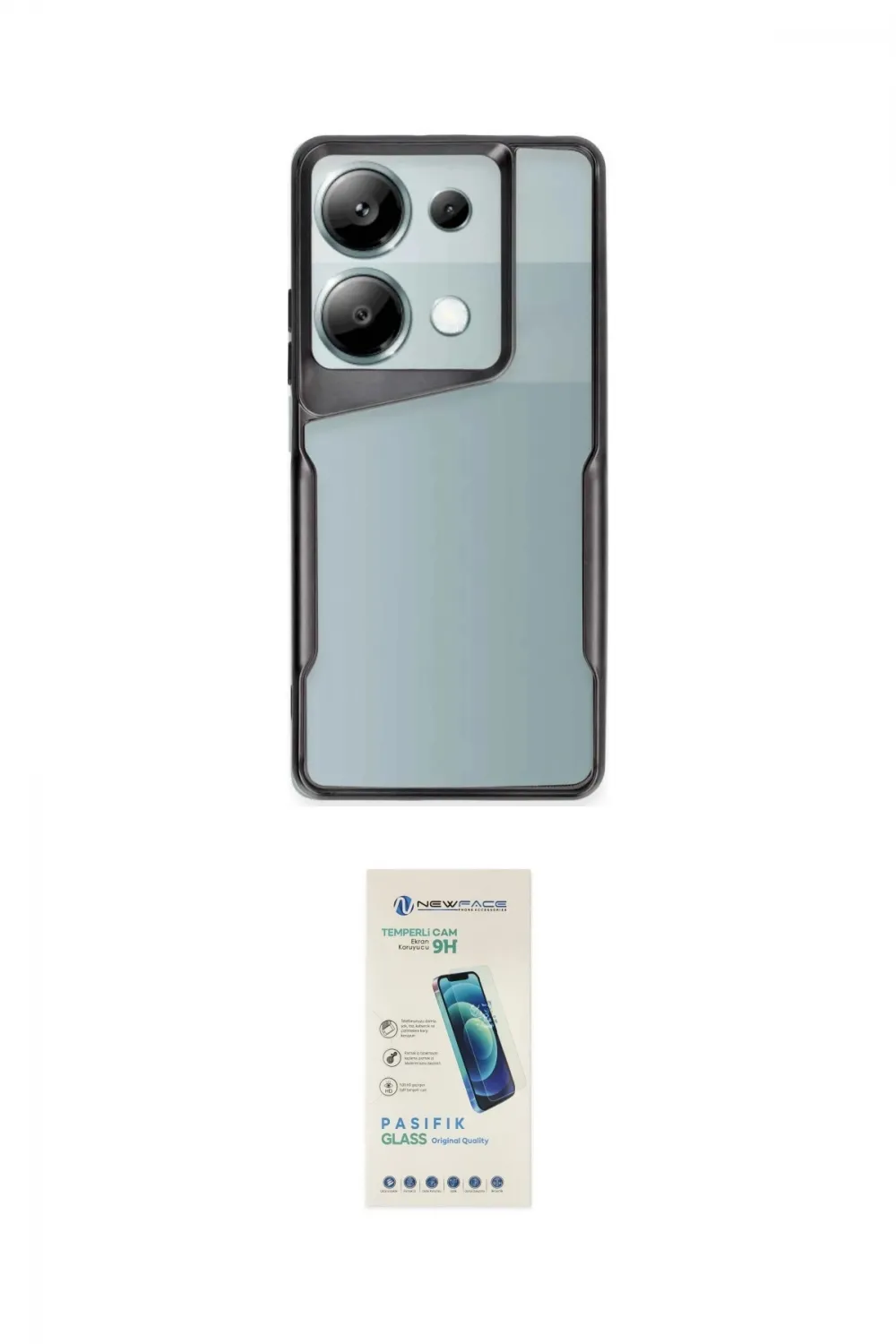 ieg™ Redmi Note 13 Pro 4G Kılıf Akış Çizgi Koleksiyonu - Şeffaf Pasifik Cam Ekran Koruyucu