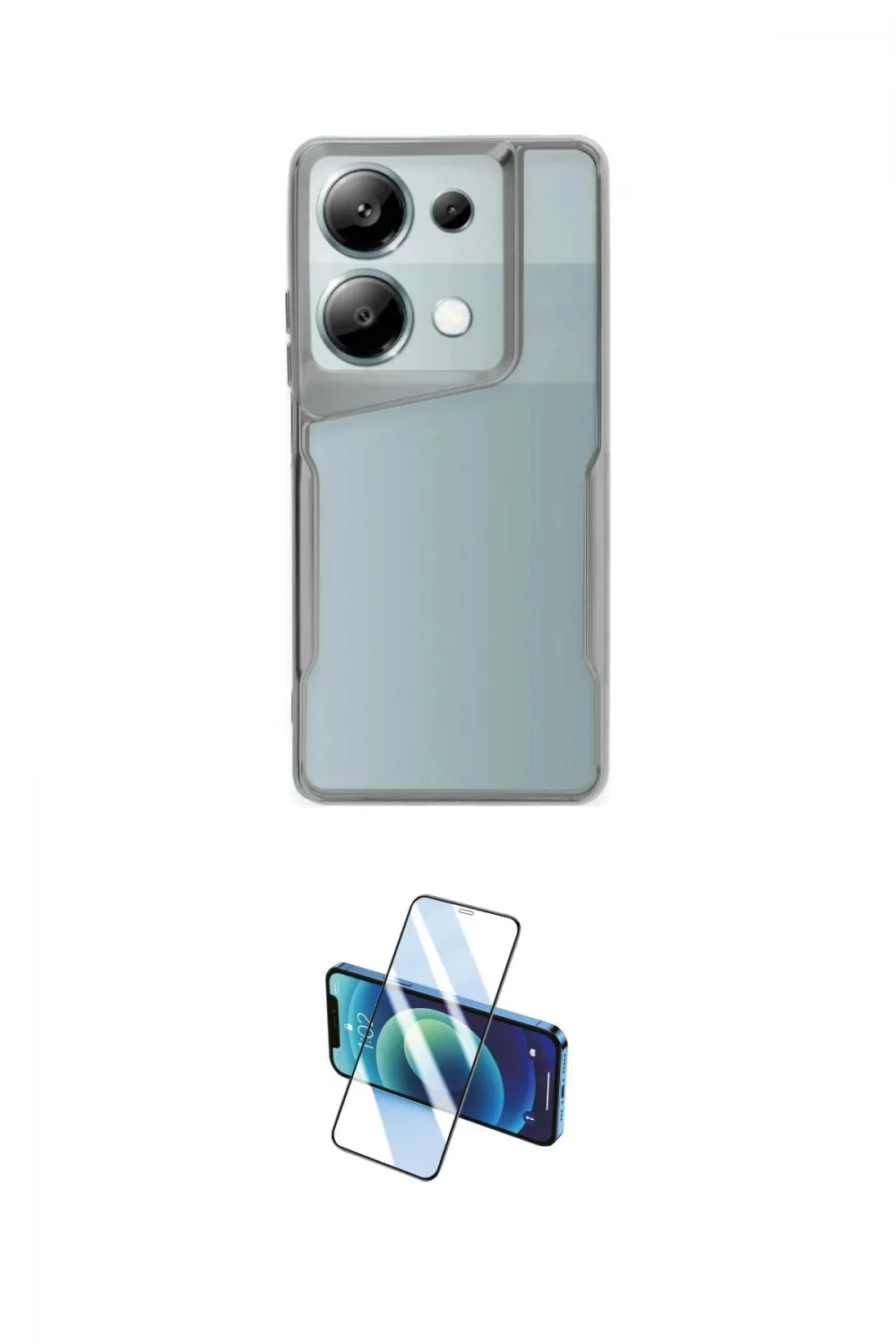 ieg™ Redmi Note 13 Pro 4G Kılıf Akış Çizgi Koleksiyonu - Siyah 3D Antistatik Cam Ekran Koruyucu