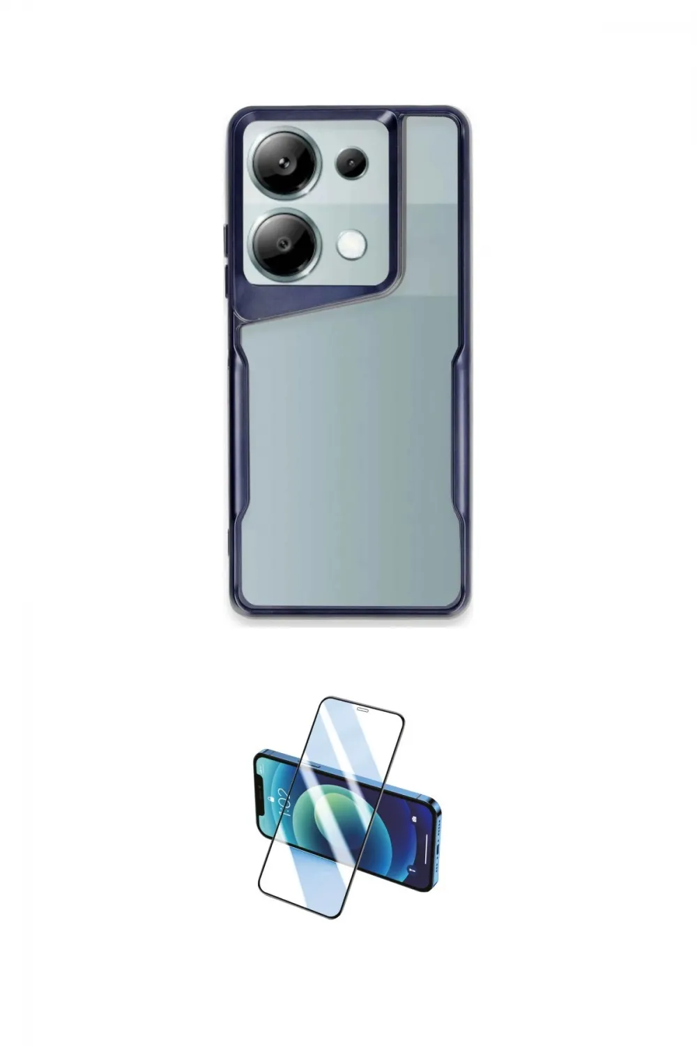 ieg™ Redmi Note 13 Pro 4G Kılıf Akış Çizgi Koleksiyonu - Siyah 3D Antistatik Cam Ekran Koruyucu