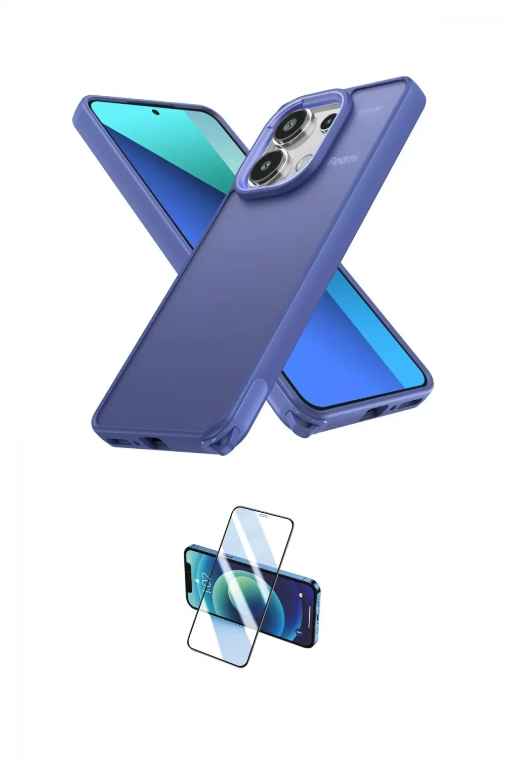 ieg™ Redmi Note 13 Pro 4G Kılıf Atlas Form - Siyah 3D Antistatik Cam Ekran Koruyucu