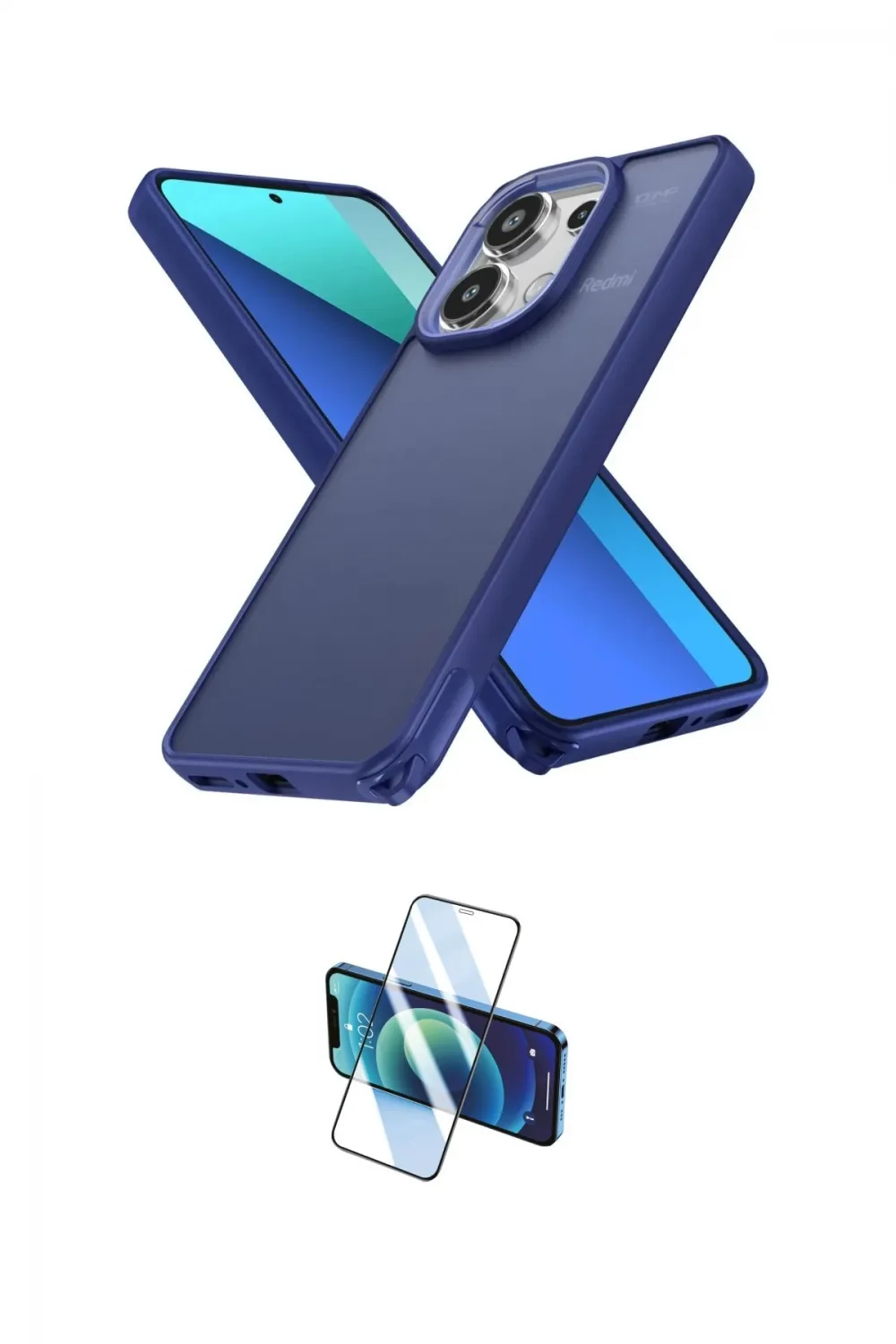ieg™ Redmi Note 13 Pro 4G Kılıf Atlas Form - Siyah 3D Antistatik Cam Ekran Koruyucu