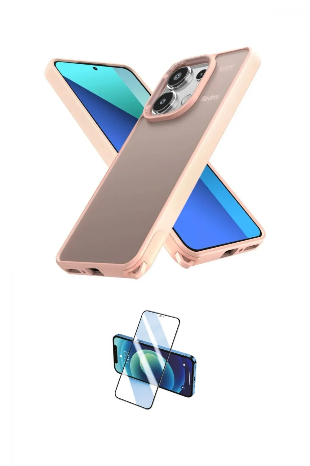ieg™ Redmi Note 13 Pro 4G Kılıf Atlas Form - Siyah 3D Antistatik Cam Ekran Koruyucu