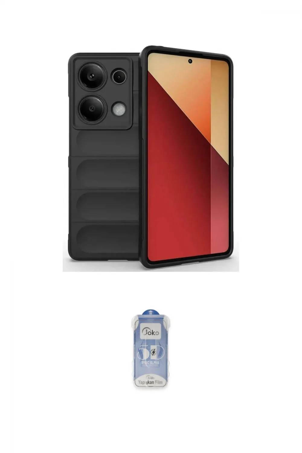 ieg™ Redmi Note 13 Pro 4G Kılıf Atlas Koleksiyonu - Siyah Joko Magic 5D Cam