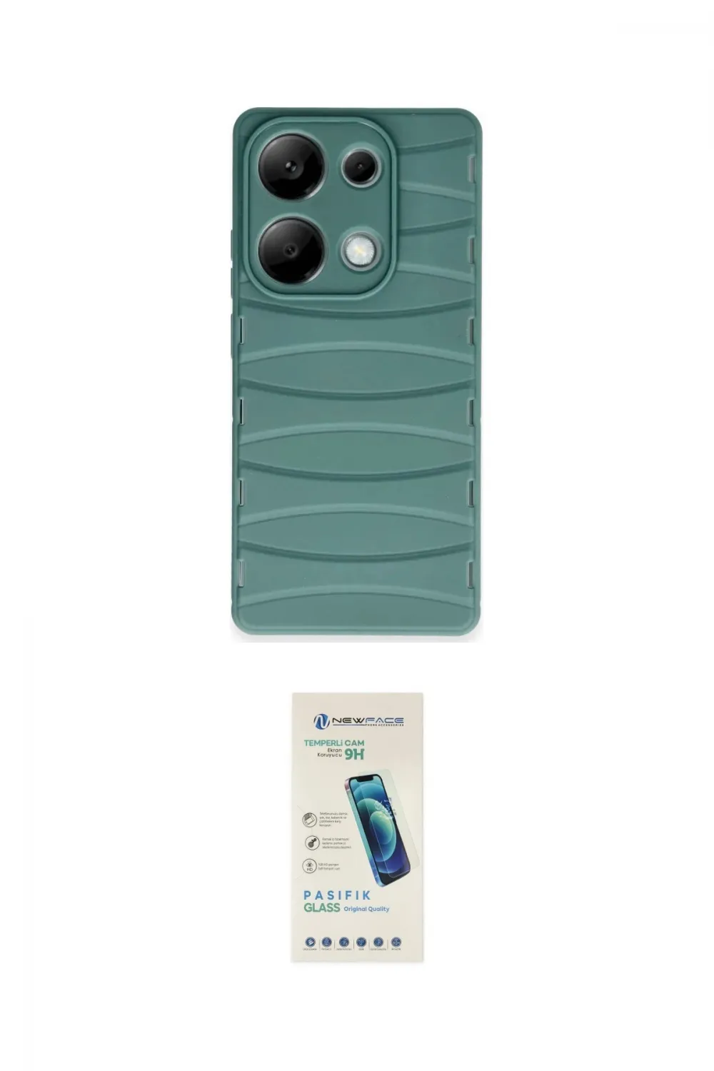 ieg™ Redmi Note 13 Pro 4G Kılıf Doruk Form Serisi - Şeffaf Pasifik Cam Ekran Koruyucu