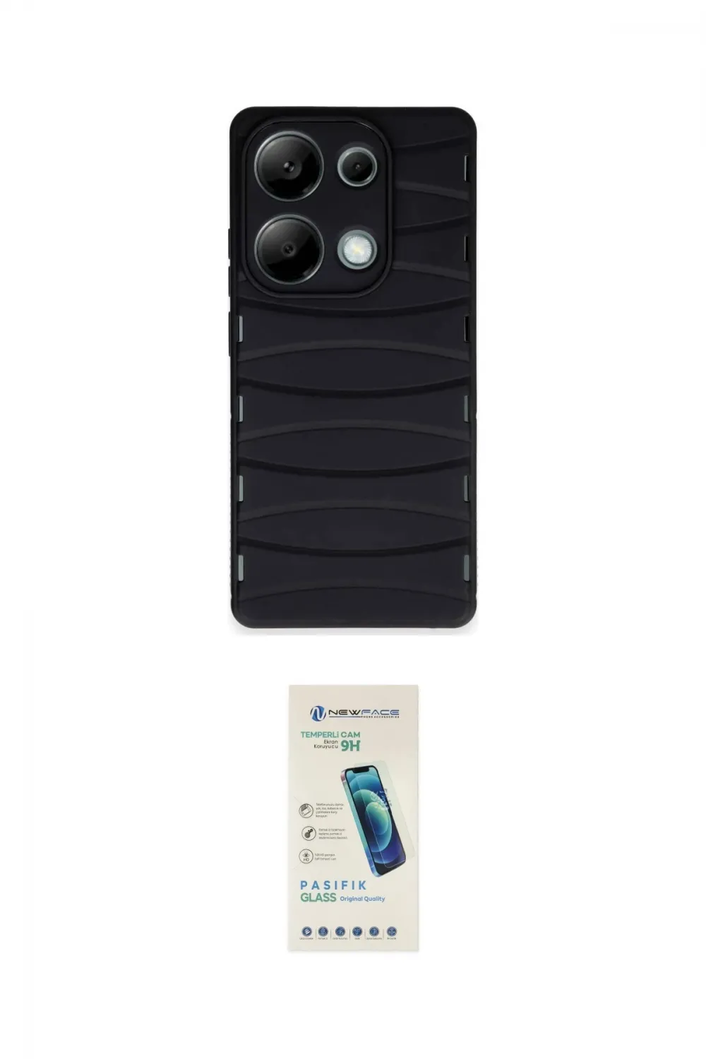 ieg™ Redmi Note 13 Pro 4G Kılıf Doruk Form Serisi - Şeffaf Pasifik Cam Ekran Koruyucu