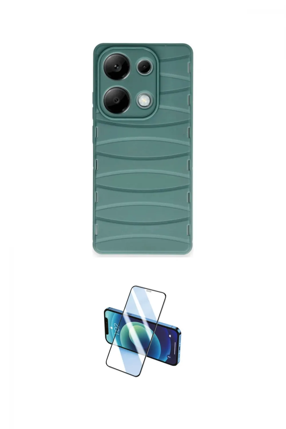ieg™ Redmi Note 13 Pro 4G Kılıf Doruk Form Serisi - Siyah 3D Antistatik Cam Ekran Koruyucu