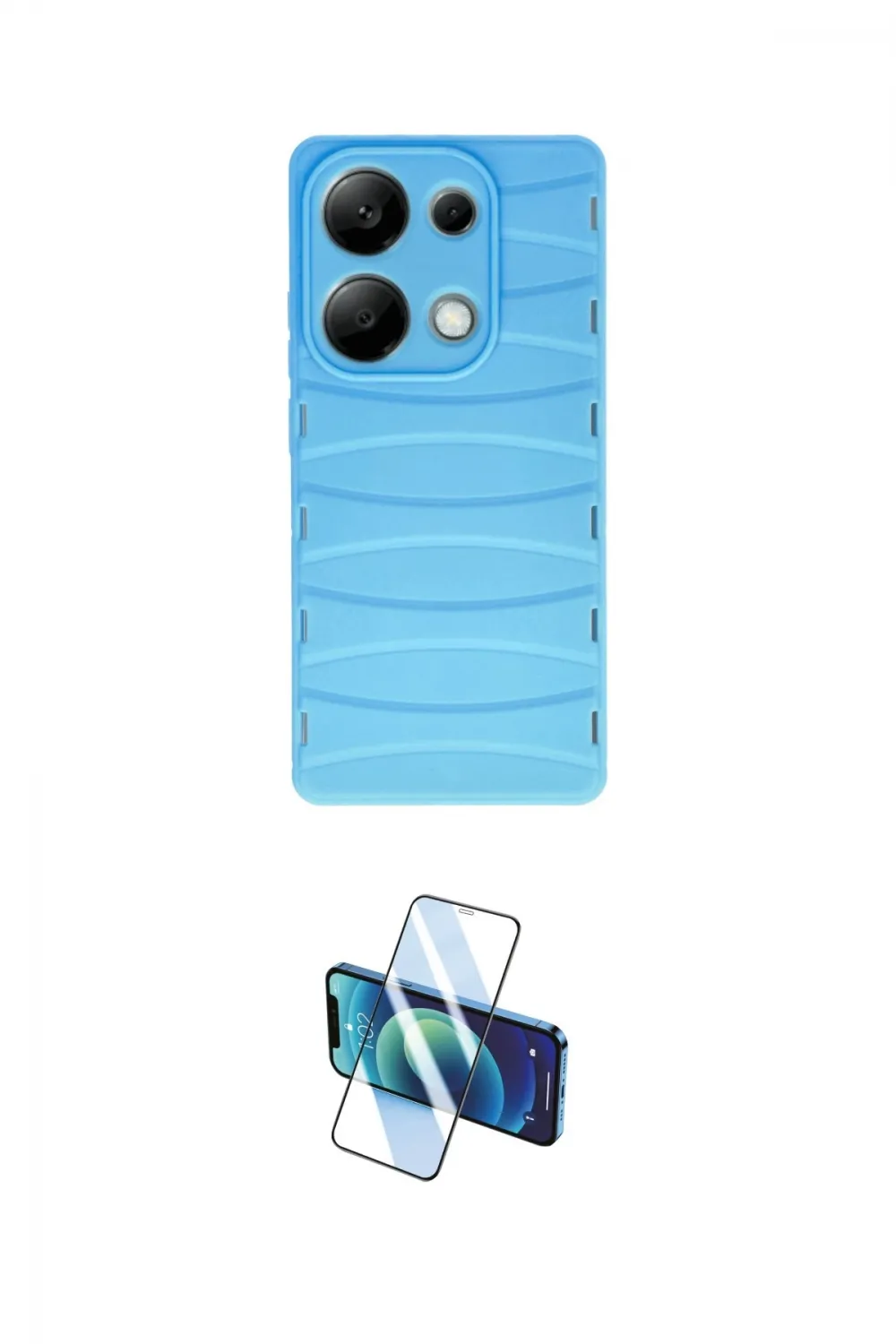 ieg™ Redmi Note 13 Pro 4G Kılıf Doruk Form Serisi - Siyah 3D Antistatik Cam Ekran Koruyucu