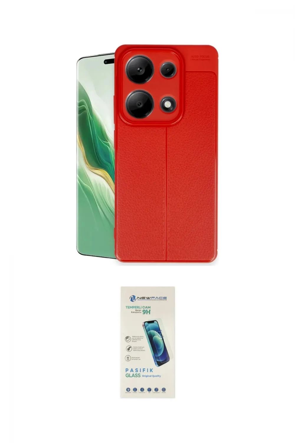 ieg™ Redmi Note 13 Pro 4G Kılıf Doruk Klasik Özel Seri - Şeffaf Pasifik Cam Ekran Koruyucu