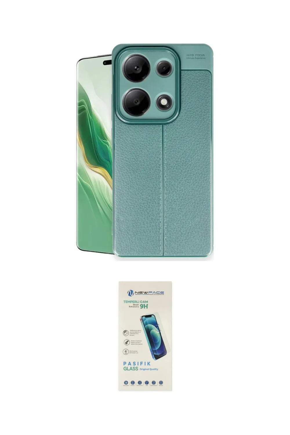 ieg™ Redmi Note 13 Pro 4G Kılıf Doruk Klasik Özel Seri - Şeffaf Pasifik Cam Ekran Koruyucu