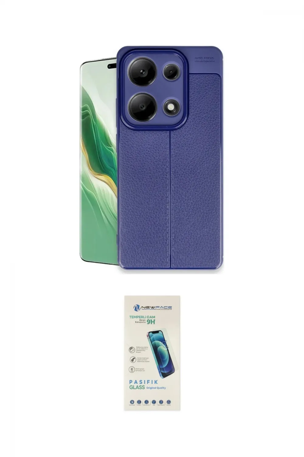 ieg™ Redmi Note 13 Pro 4G Kılıf Doruk Klasik Özel Seri - Şeffaf Pasifik Cam Ekran Koruyucu