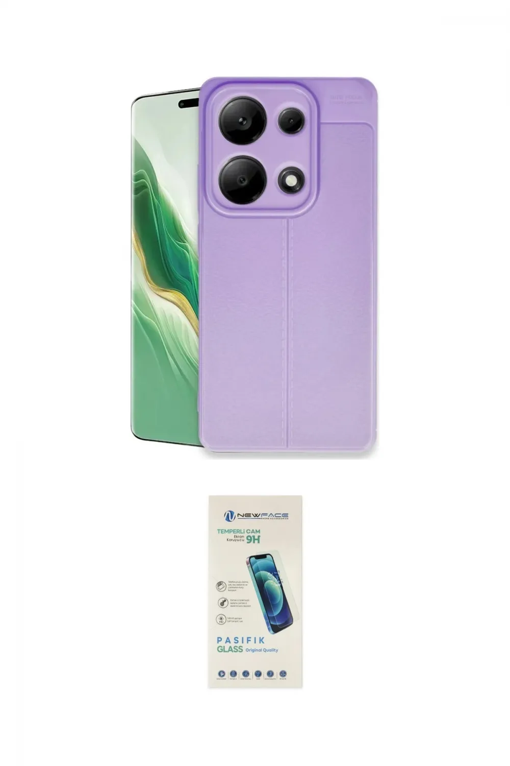 ieg™ Redmi Note 13 Pro 4G Kılıf Doruk Klasik Özel Seri - Şeffaf Pasifik Cam Ekran Koruyucu