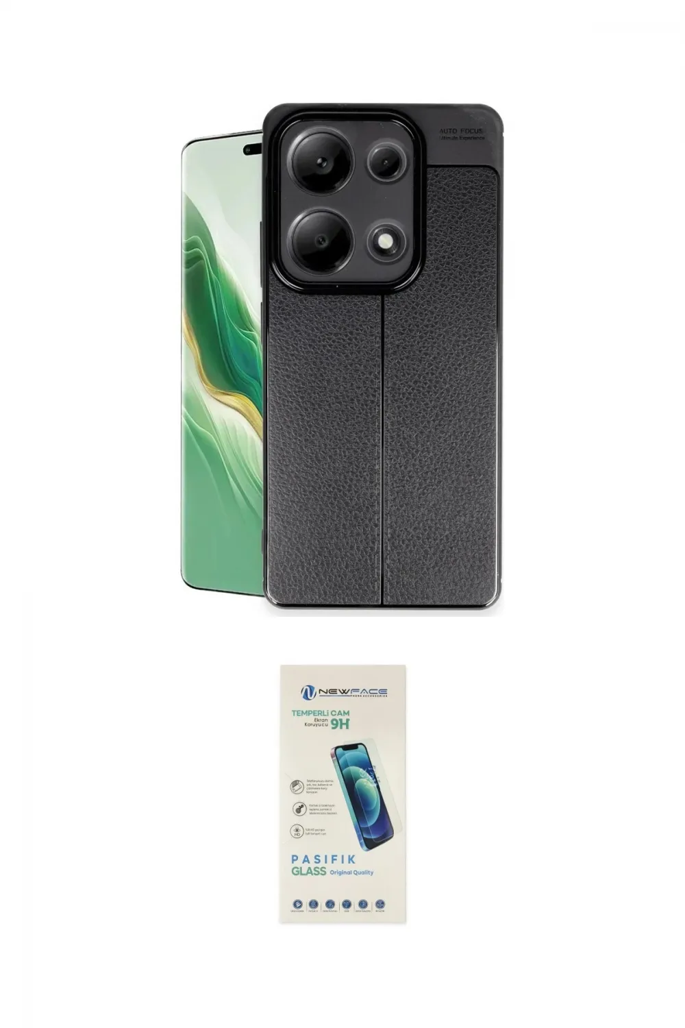 ieg™ Redmi Note 13 Pro 4G Kılıf Doruk Klasik Özel Seri - Şeffaf Pasifik Cam Ekran Koruyucu