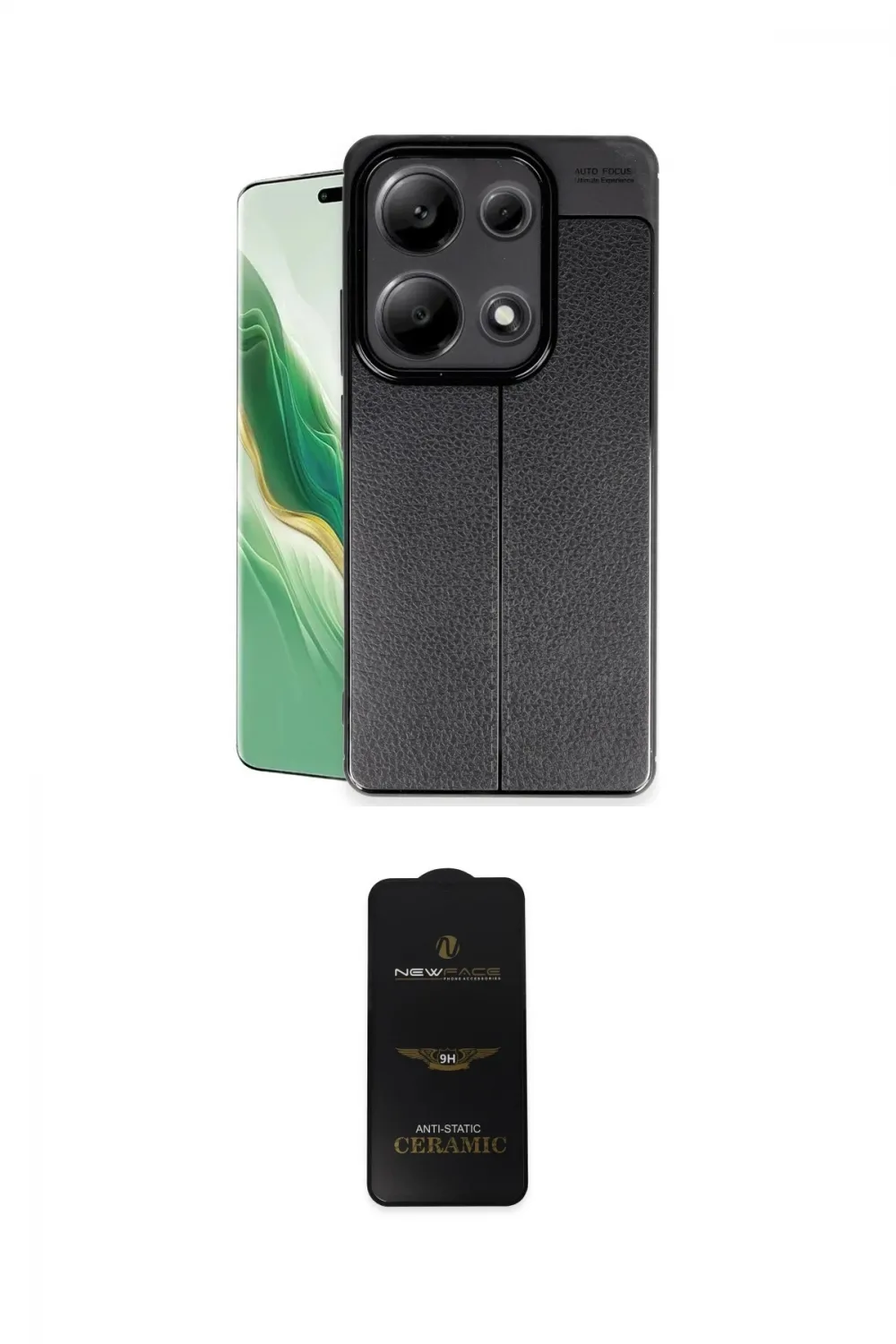 ieg™ Redmi Note 13 Pro 4G Kılıf Doruk Klasik Özel Seri - Siyah 6D Antistatik Mat Seramik Hayalet Nano Ekran Koruyucu