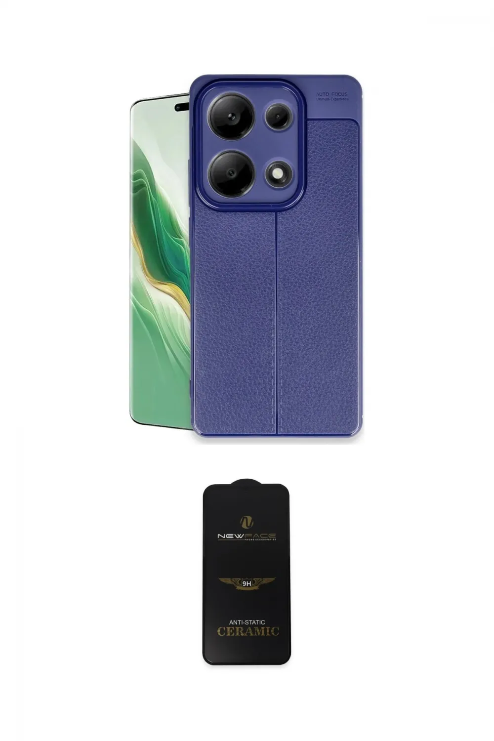 ieg™ Redmi Note 13 Pro 4G Kılıf Doruk Klasik Özel Seri - Siyah 6D Antistatik Mat Seramik Hayalet Nano Ekran Koruyucu