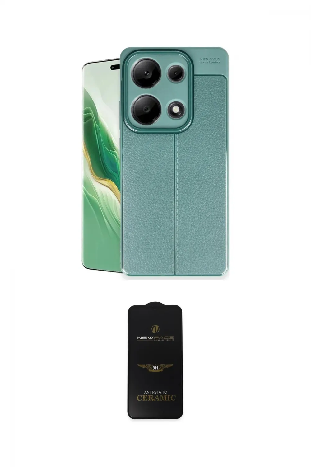 ieg™ Redmi Note 13 Pro 4G Kılıf Doruk Klasik Özel Seri - Siyah 6D Antistatik Mat Seramik Hayalet Nano Ekran Koruyucu