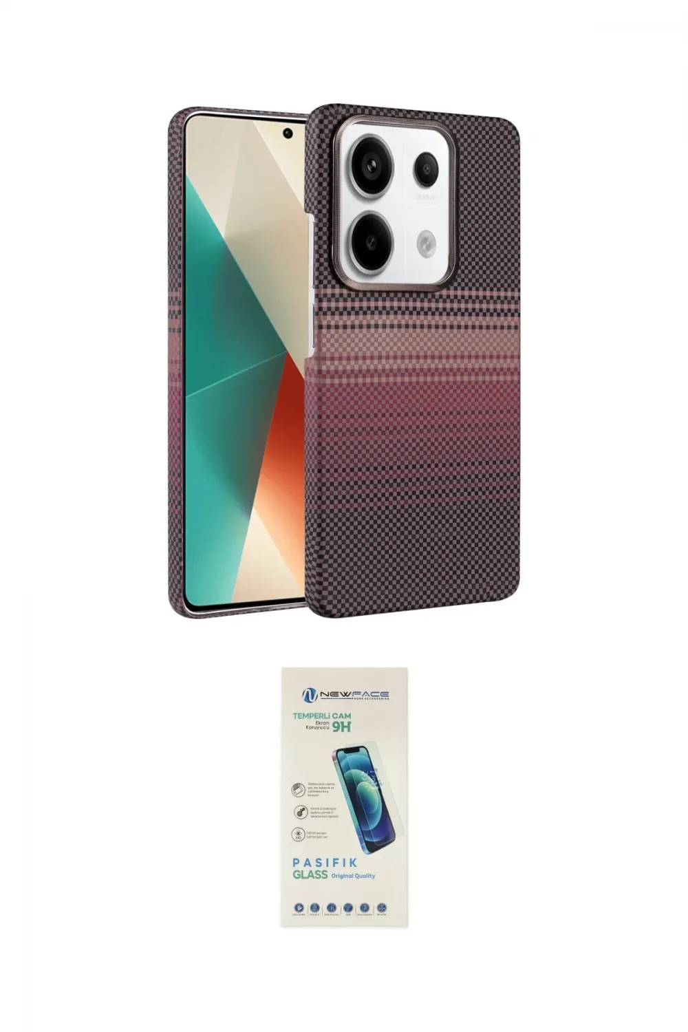 ieg™ Redmi Note 13 Pro 4G Kılıf Doruk Serisi - Şeffaf Pasifik Cam Ekran Koruyucu