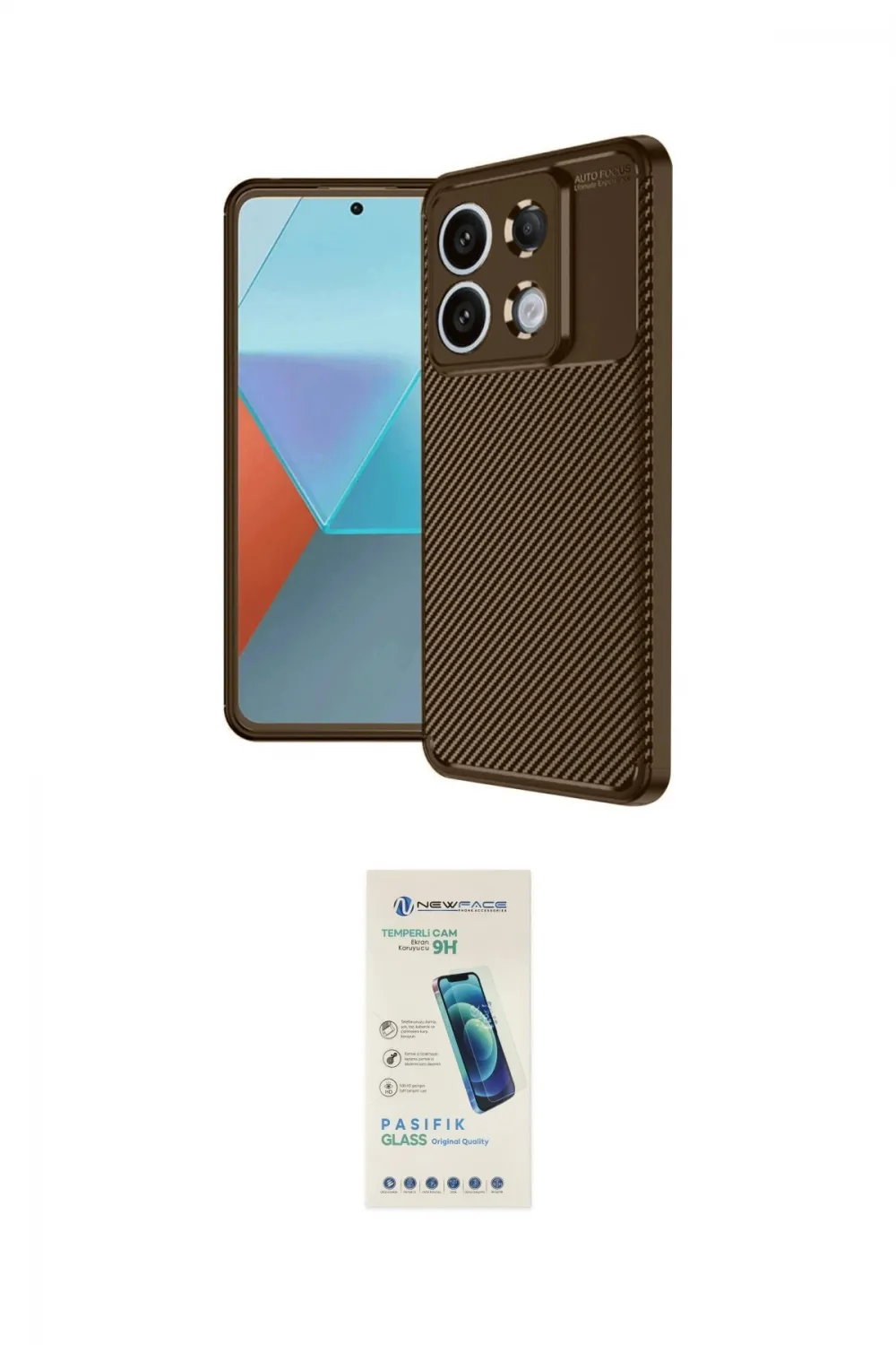 ieg™ Redmi Note 13 Pro 4G Kılıf Eksen Form Prime - Şeffaf Pasifik Cam Ekran Koruyucu