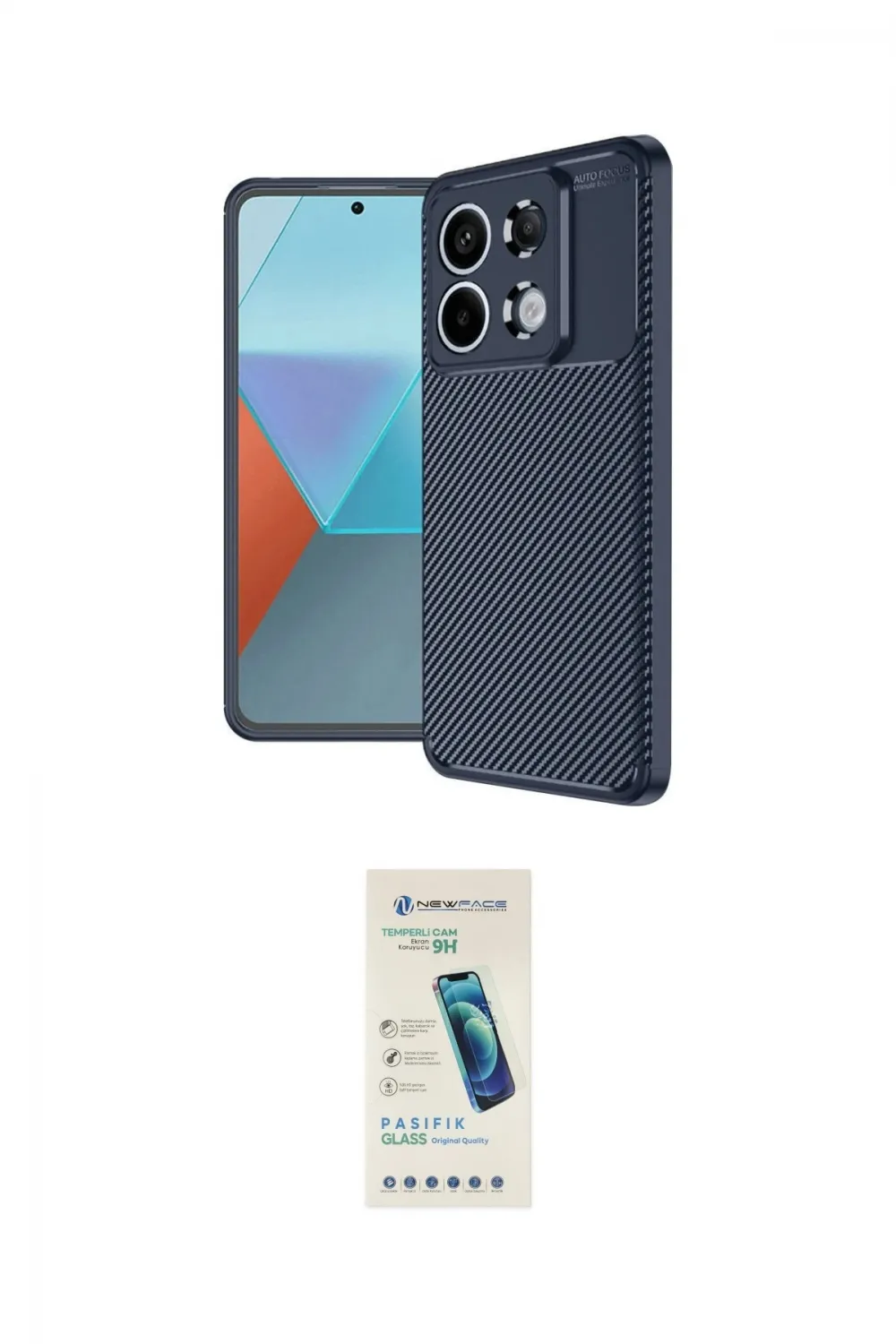 ieg™ Redmi Note 13 Pro 4G Kılıf Eksen Form Prime - Şeffaf Pasifik Cam Ekran Koruyucu