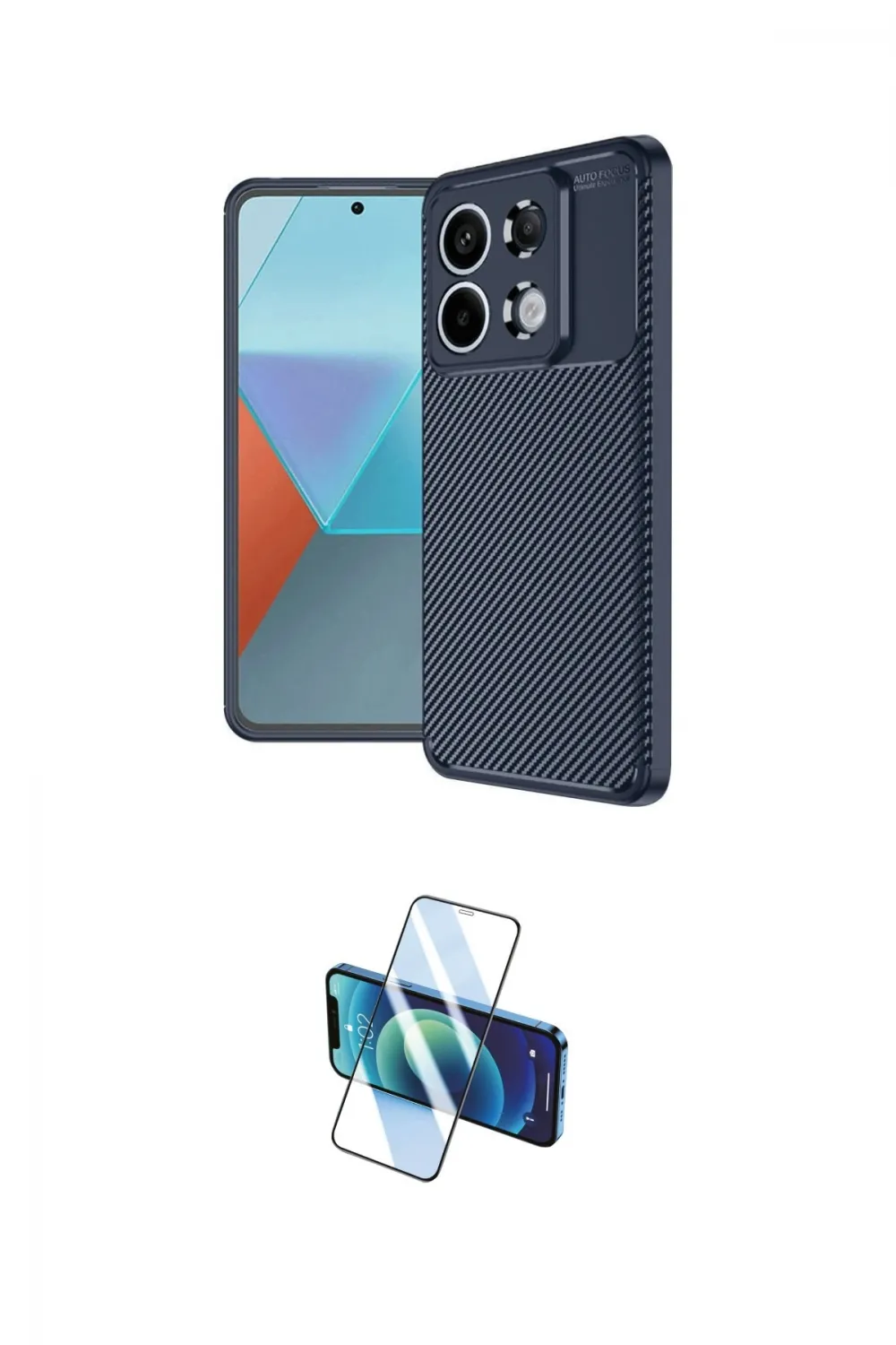 ieg™ Redmi Note 13 Pro 4G Kılıf Eksen Form Prime - Siyah 3D Antistatik Seramik Nano Ekran Koruyucu