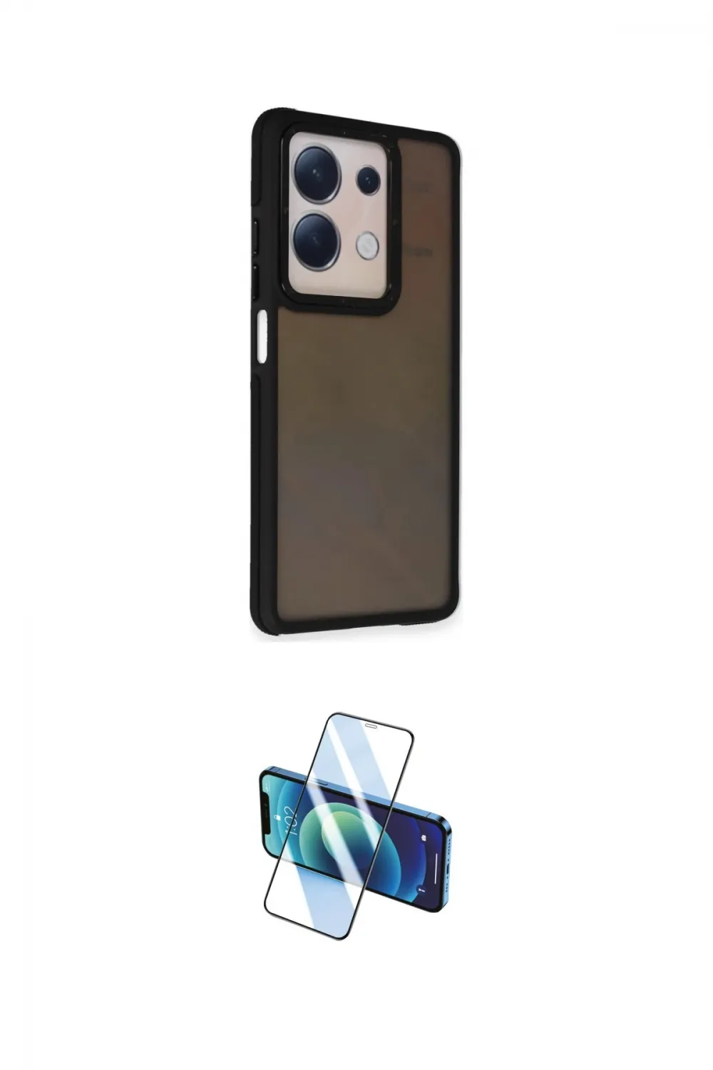 ieg™ Redmi Note 13 Pro 4G Kılıf Eksen Işık - Siyah 3D Antistatik Cam Ekran Koruyucu