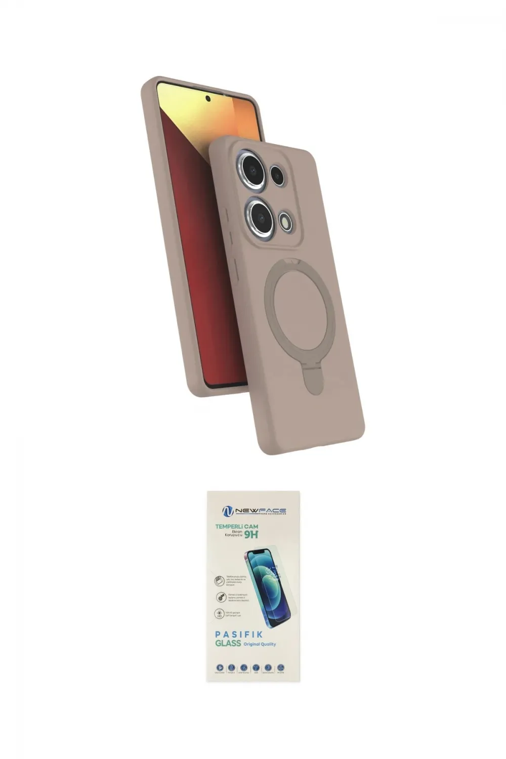ieg™ Redmi Note 13 Pro 4G Kılıf İz Işık Koleksiyonu - Şeffaf Pasifik Cam Ekran Koruyucu