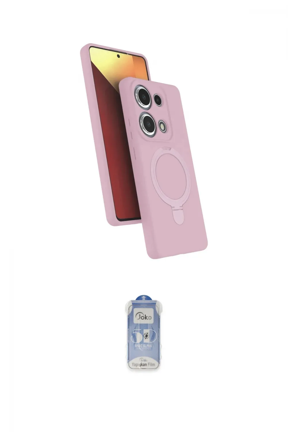 ieg™ Redmi Note 13 Pro 4G Kılıf İz Işık Koleksiyonu - Siyah Joko Magic 5D Cam