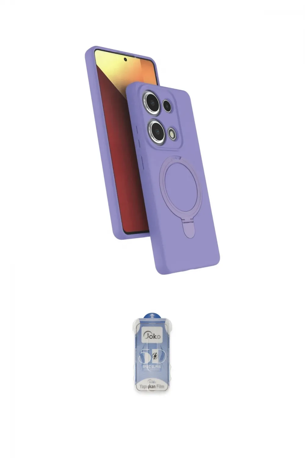 ieg™ Redmi Note 13 Pro 4G Kılıf İz Işık Koleksiyonu - Siyah Joko Magic 5D Cam