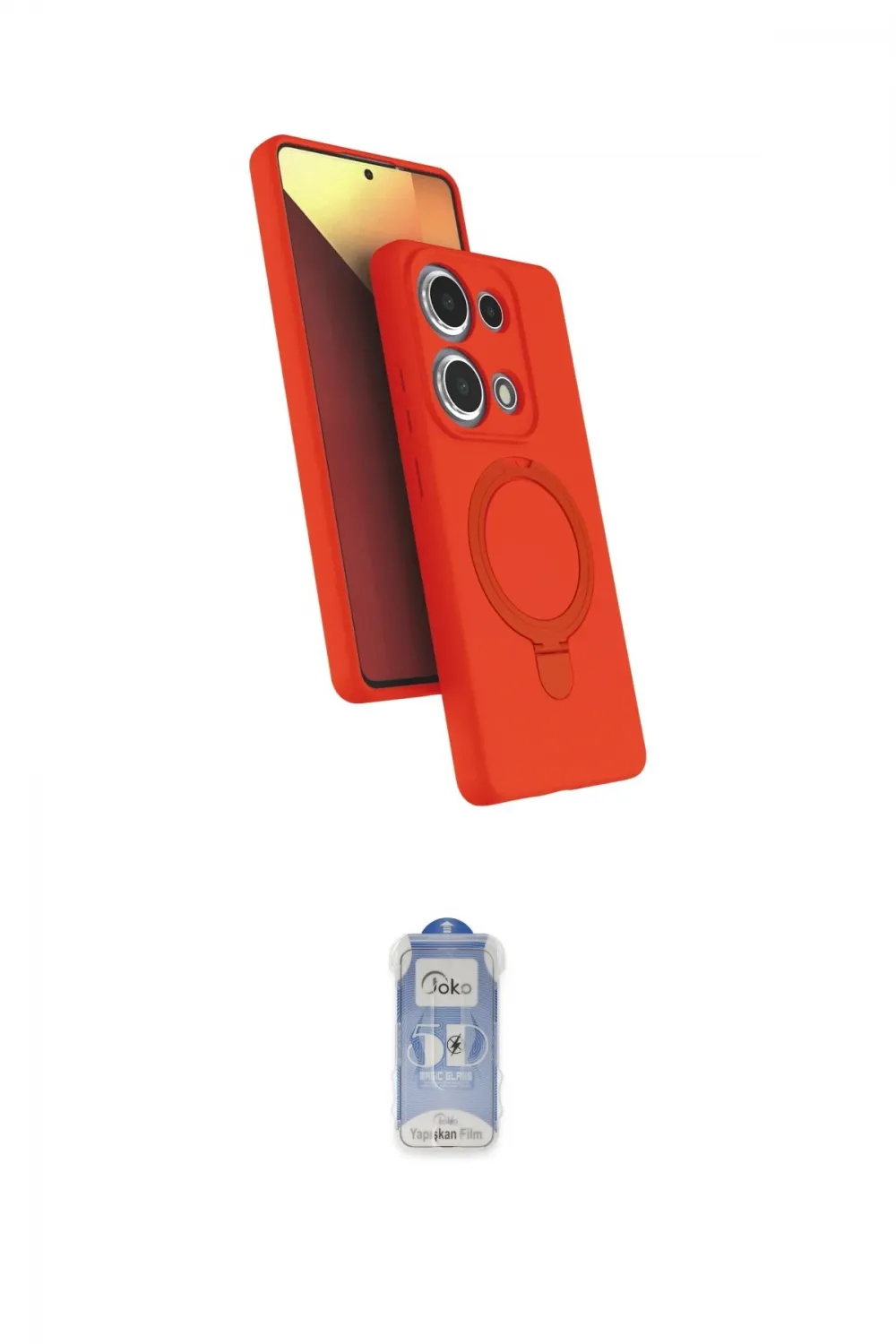 ieg™ Redmi Note 13 Pro 4G Kılıf İz Işık Koleksiyonu - Siyah Joko Magic 5D Cam