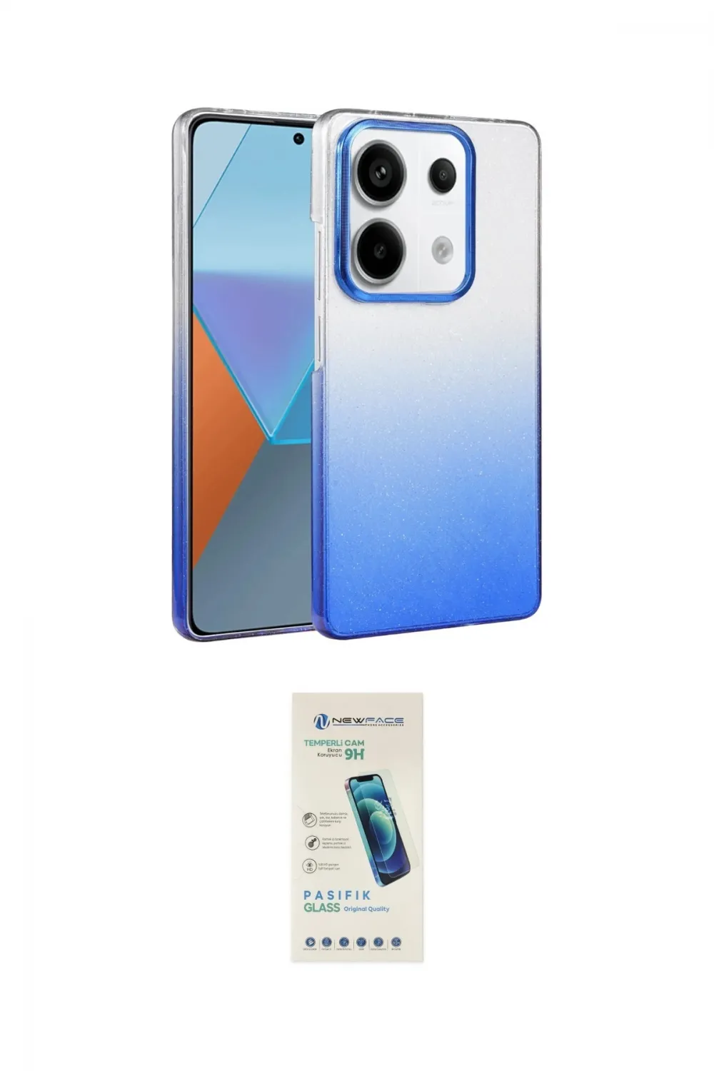 ieg™ Redmi Note 13 Pro 4G Kılıf Kıvılcım Minimal Özel Seri - Şeffaf Pasifik Cam Ekran Koruyucu