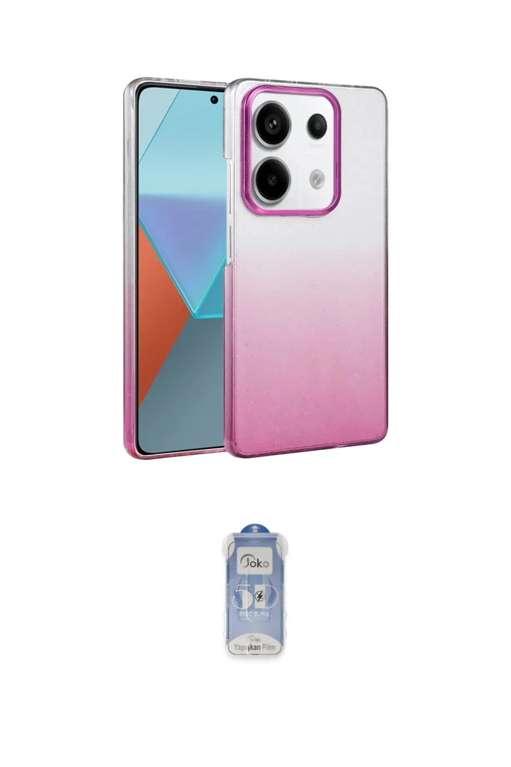 ieg™ Redmi Note 13 Pro 4G Kılıf Kıvılcım Minimal Özel Seri - Siyah Joko Magic 5D Cam