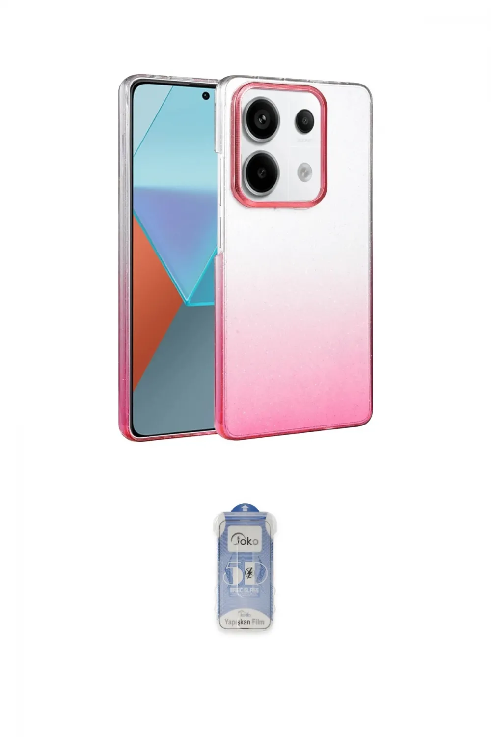 ieg™ Redmi Note 13 Pro 4G Kılıf Kıvılcım Minimal Özel Seri - Siyah Joko Magic 5D Cam