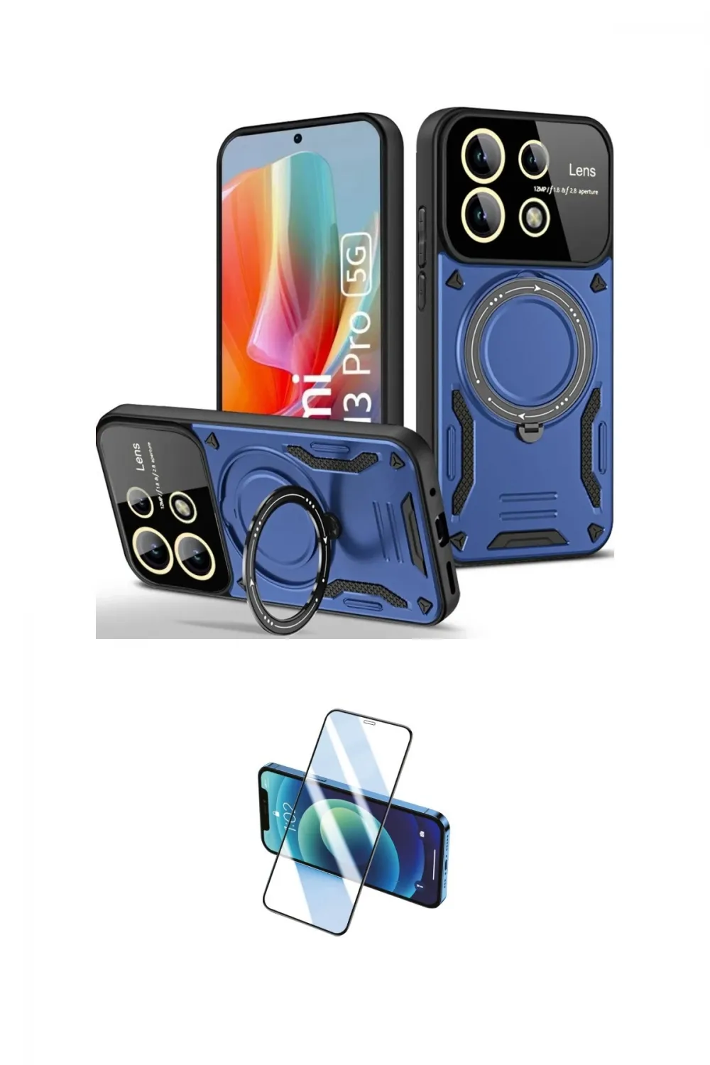 ieg™ Redmi Note 13 Pro 4G Kılıf Kıvılcım Modern Serisi - Siyah 3D Antistatik Seramik Nano Ekran Koruyucu