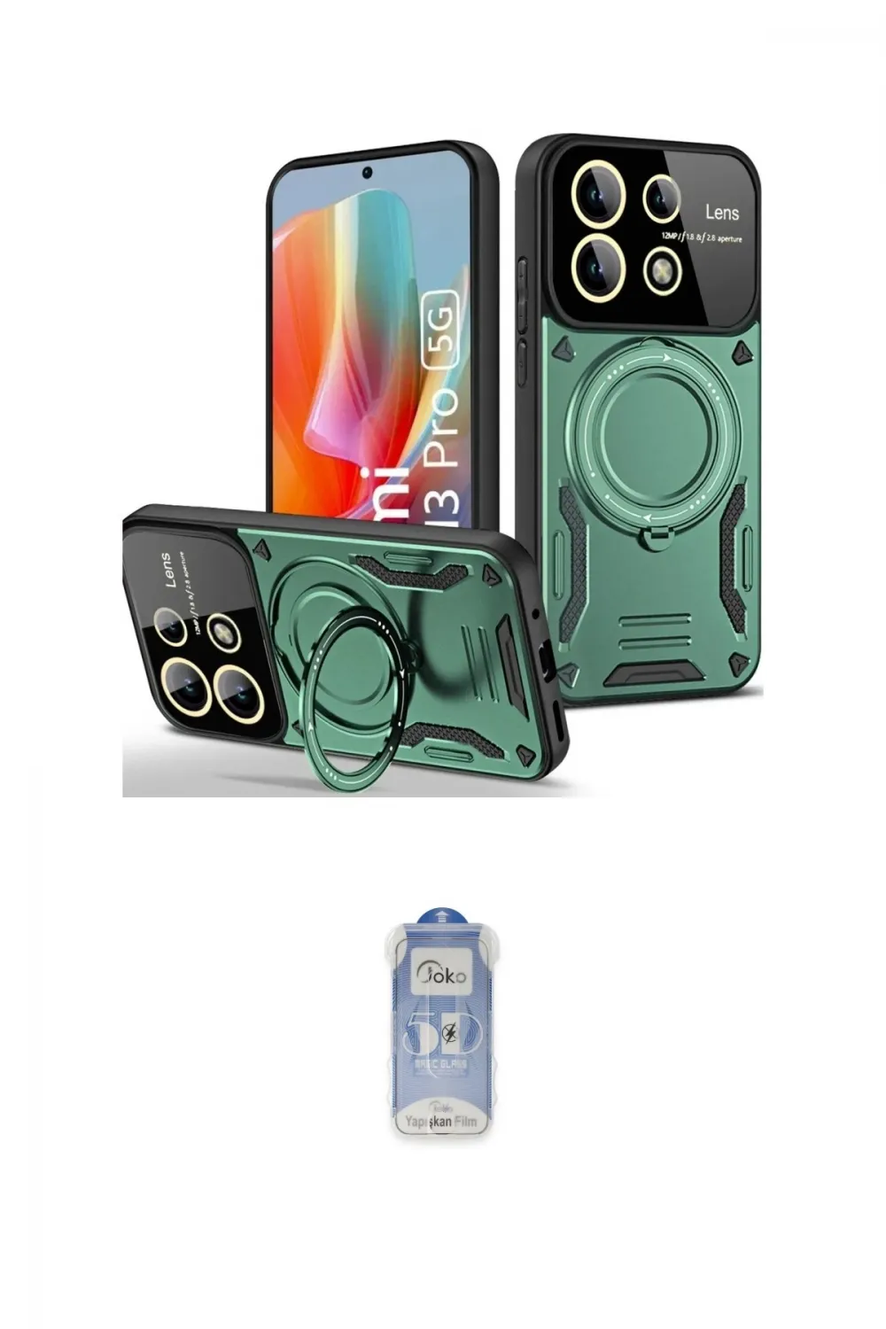ieg™ Redmi Note 13 Pro 4G Kılıf Kıvılcım Modern Serisi - Siyah Joko Magic 5D Cam