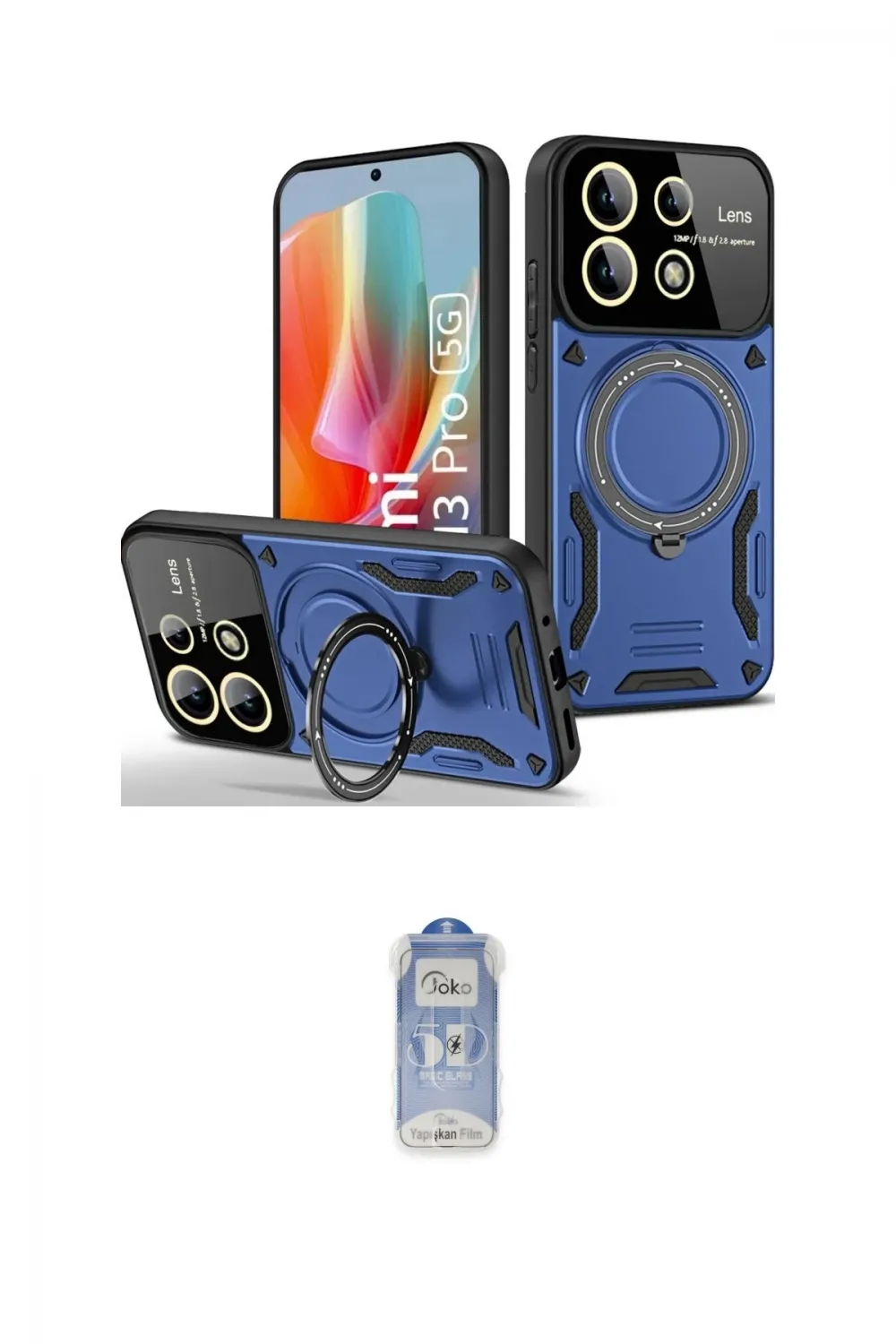 ieg™ Redmi Note 13 Pro 4G Kılıf Kıvılcım Modern Serisi - Siyah Joko Magic 5D Cam
