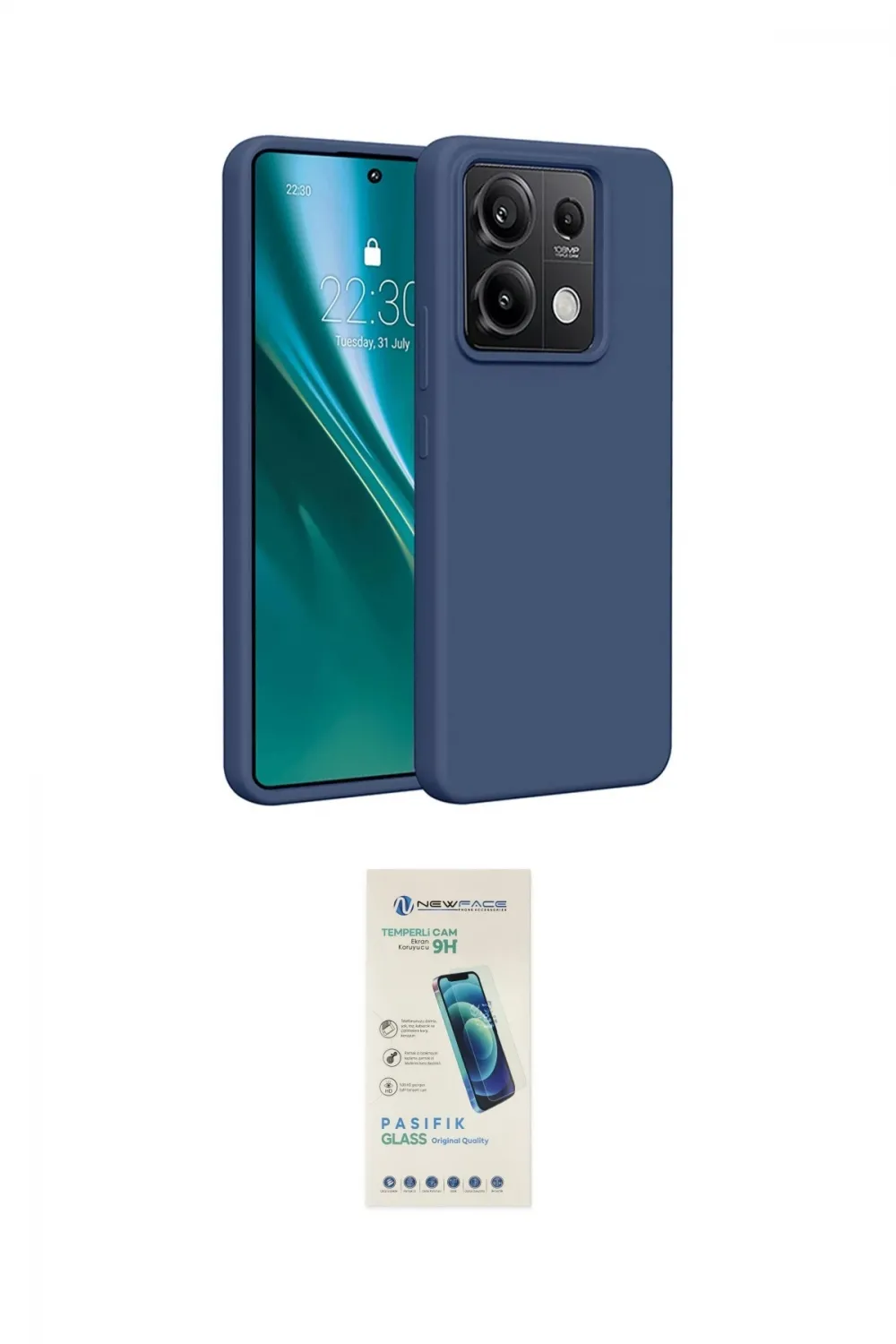 ieg™ Redmi Note 13 Pro 4G Kılıf Kozmos Yansıma Özel Seri - Şeffaf Pasifik Cam Ekran Koruyucu