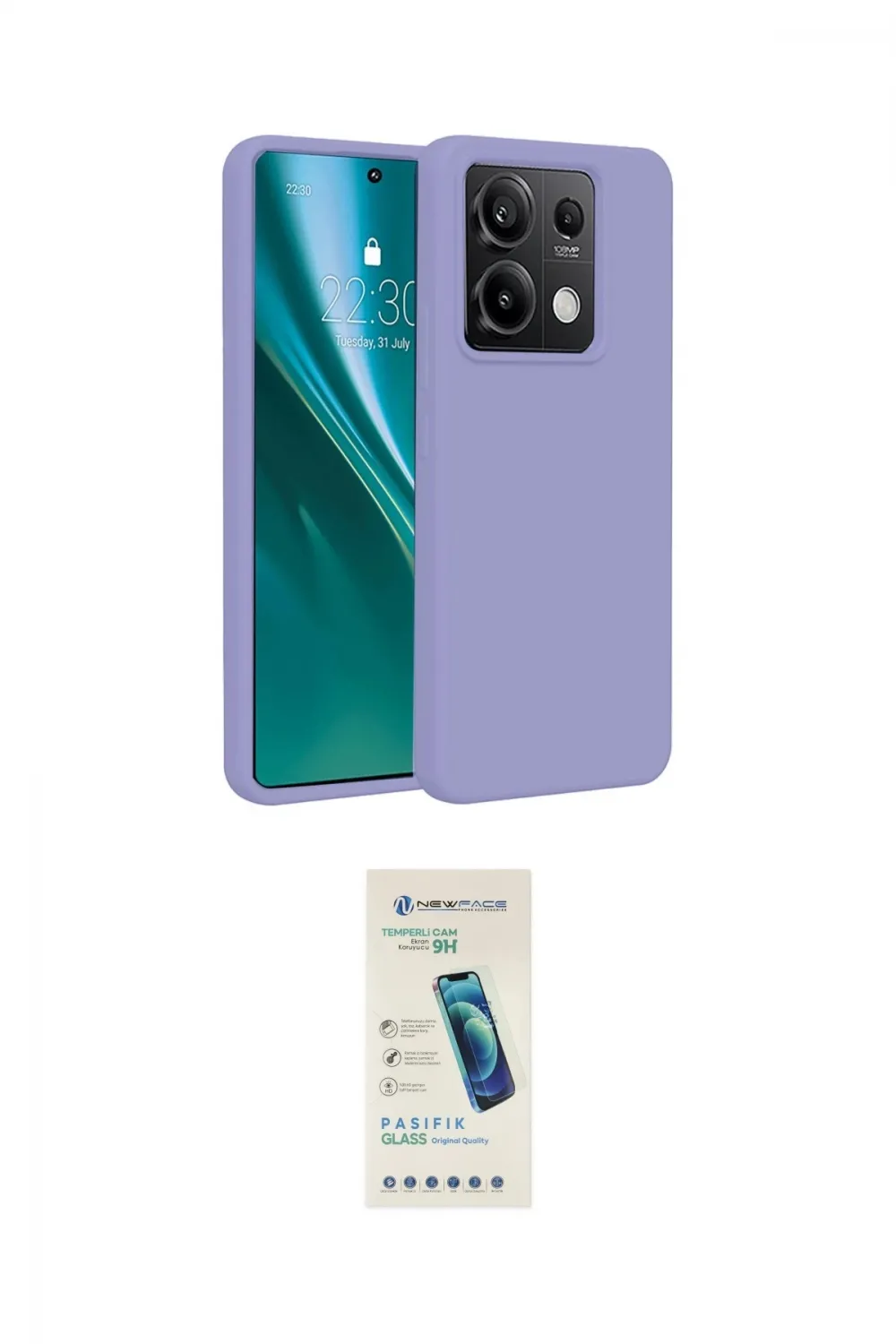 ieg™ Redmi Note 13 Pro 4G Kılıf Kozmos Yansıma Özel Seri - Şeffaf Pasifik Cam Ekran Koruyucu