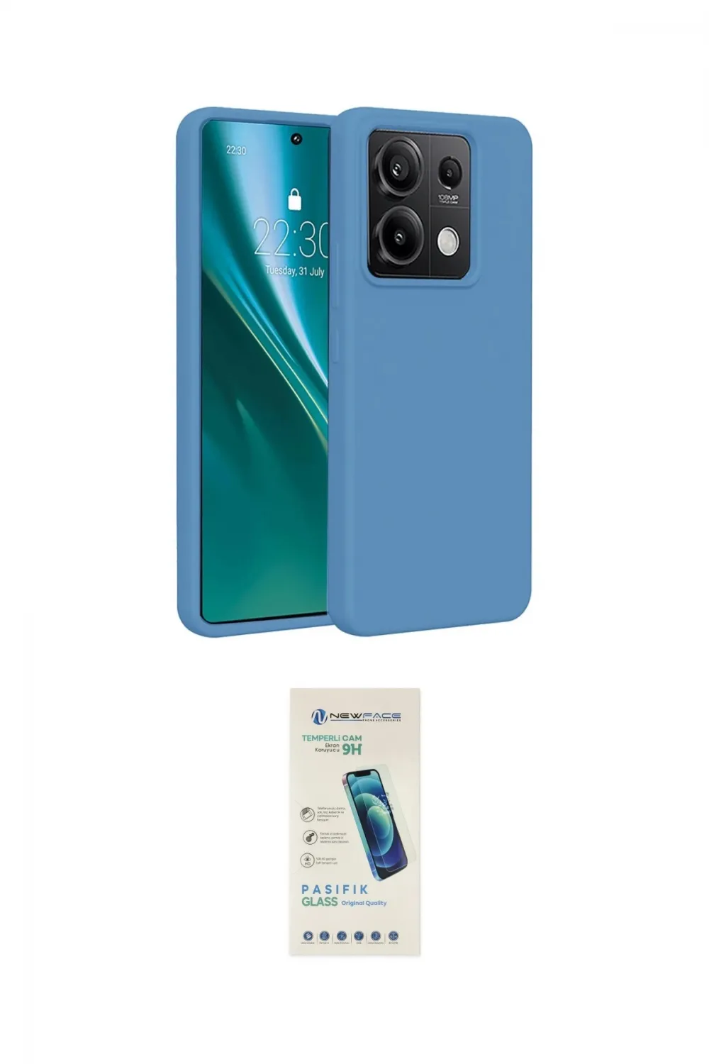ieg™ Redmi Note 13 Pro 4G Kılıf Kozmos Yansıma Özel Seri - Şeffaf Pasifik Cam Ekran Koruyucu