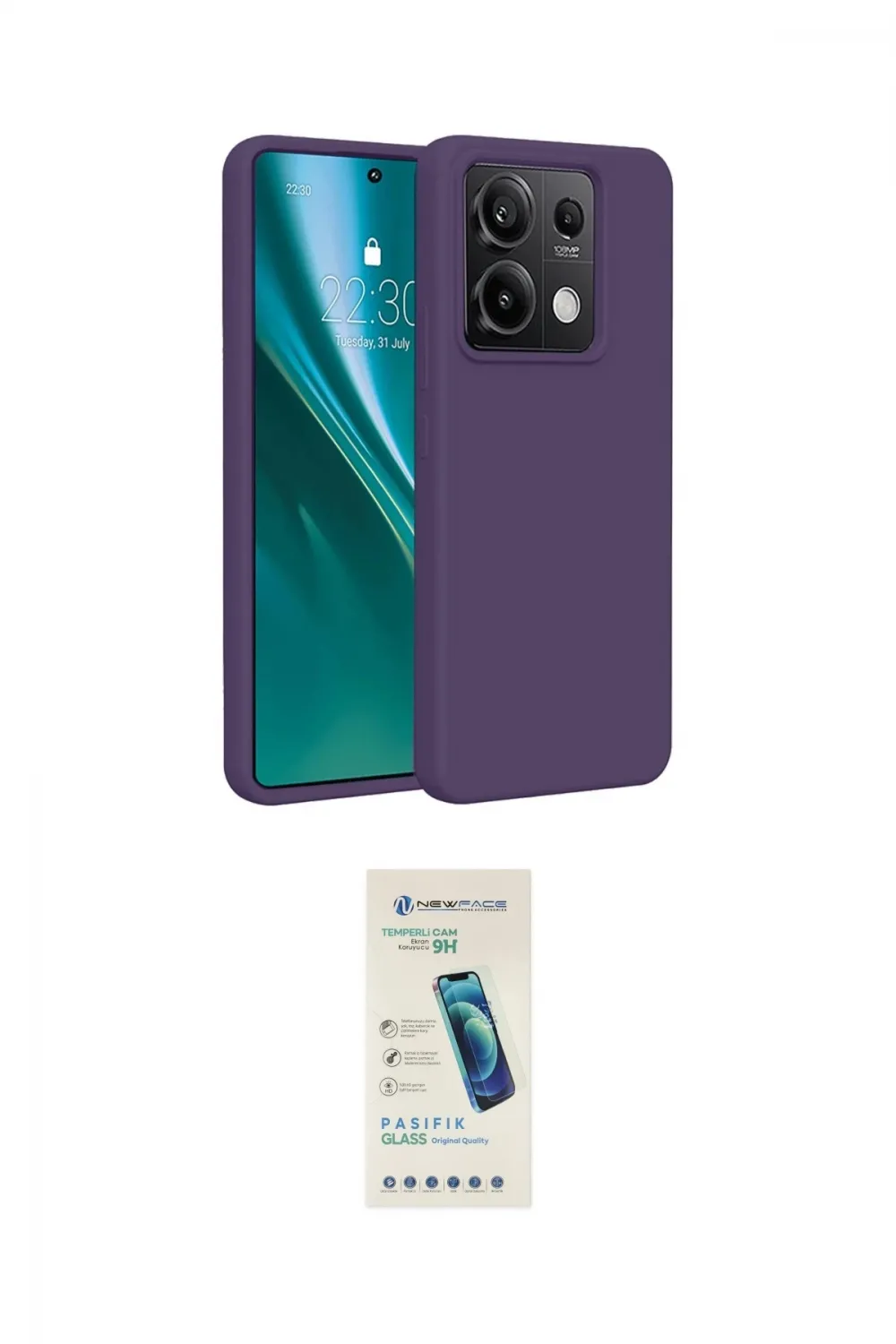 ieg™ Redmi Note 13 Pro 4G Kılıf Kozmos Yansıma Özel Seri - Şeffaf Pasifik Cam Ekran Koruyucu