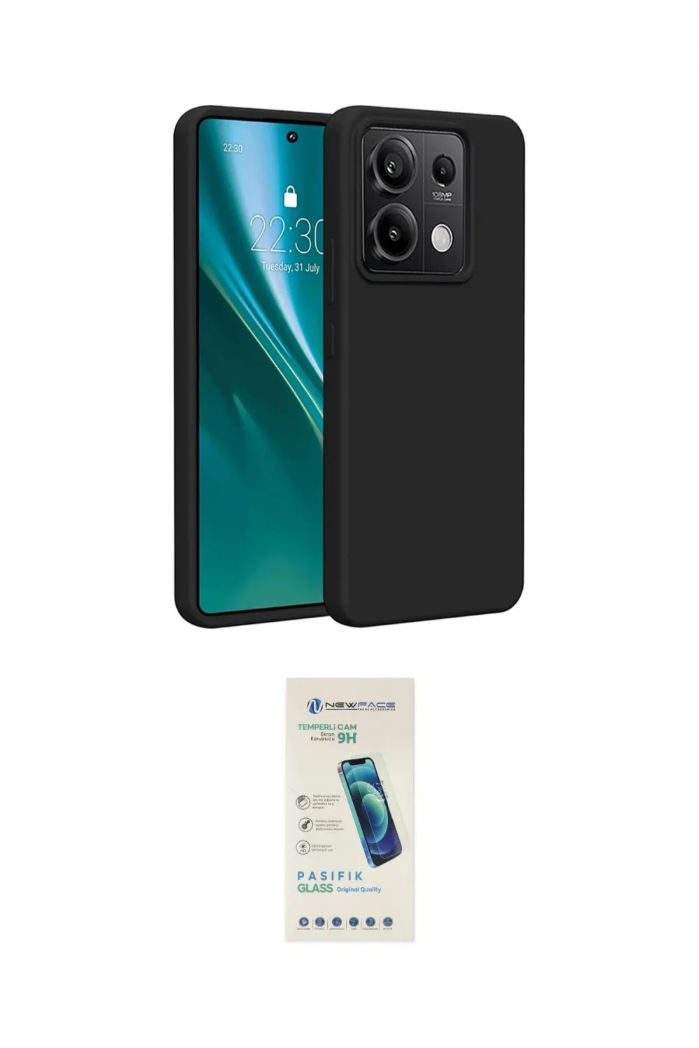 ieg™ Redmi Note 13 Pro 4G Kılıf Kozmos Yansıma Özel Seri - Şeffaf Pasifik Cam Ekran Koruyucu